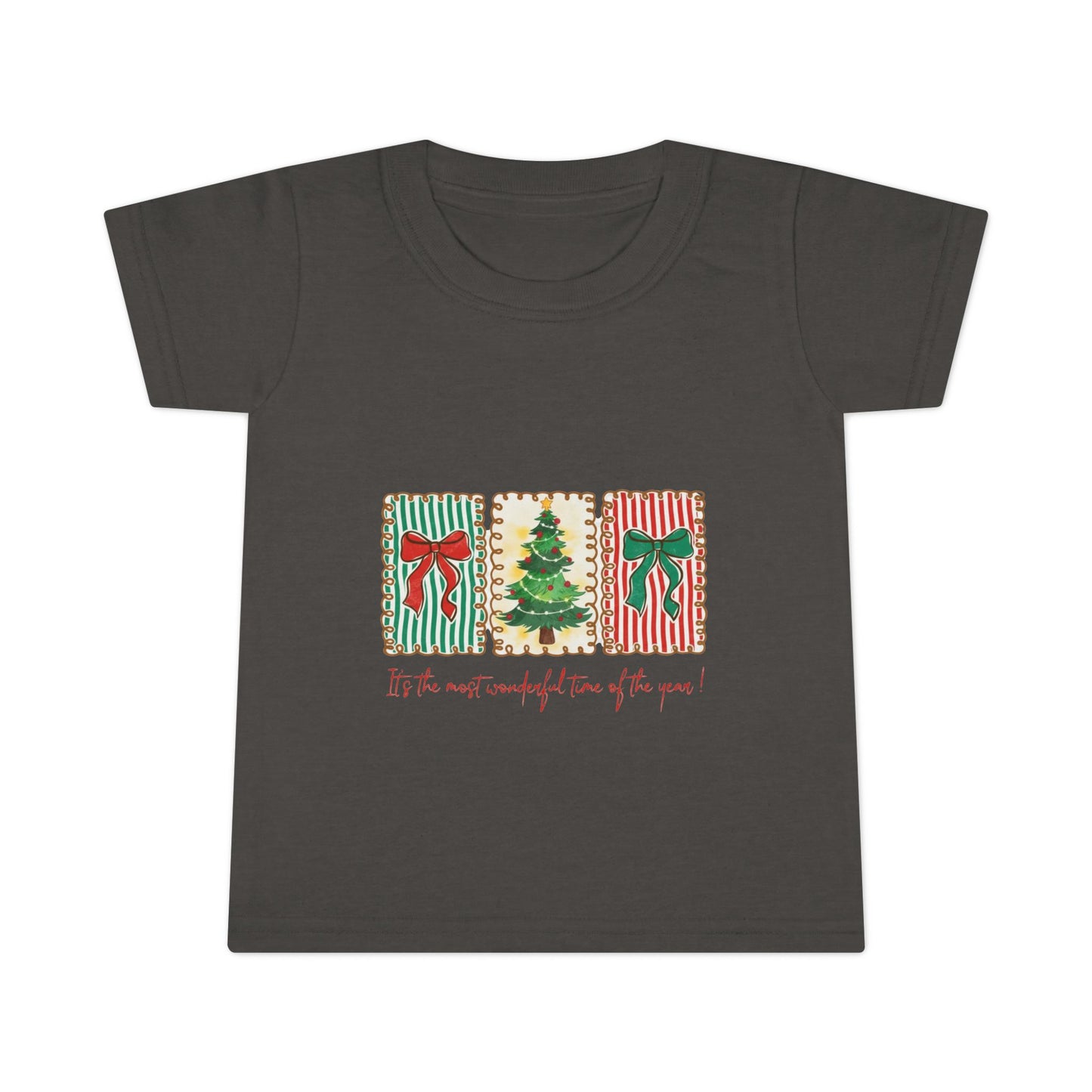 Festive Christmas Tree & Bow Design | It’s the Most Wonderful Time of the Year – Holiday Shirt, Mug, Tote & Home Decor Toddler T-Shirt
