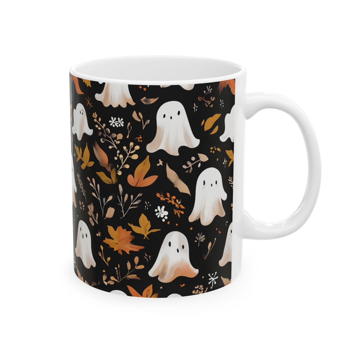 Halloween Ghost Ceramic Mug, Autumn Coffee Cup, Cute Ghost Mug, Fall Decor, Spooky Mug, Gift for Halloween Lovers, Ceramic Mug
