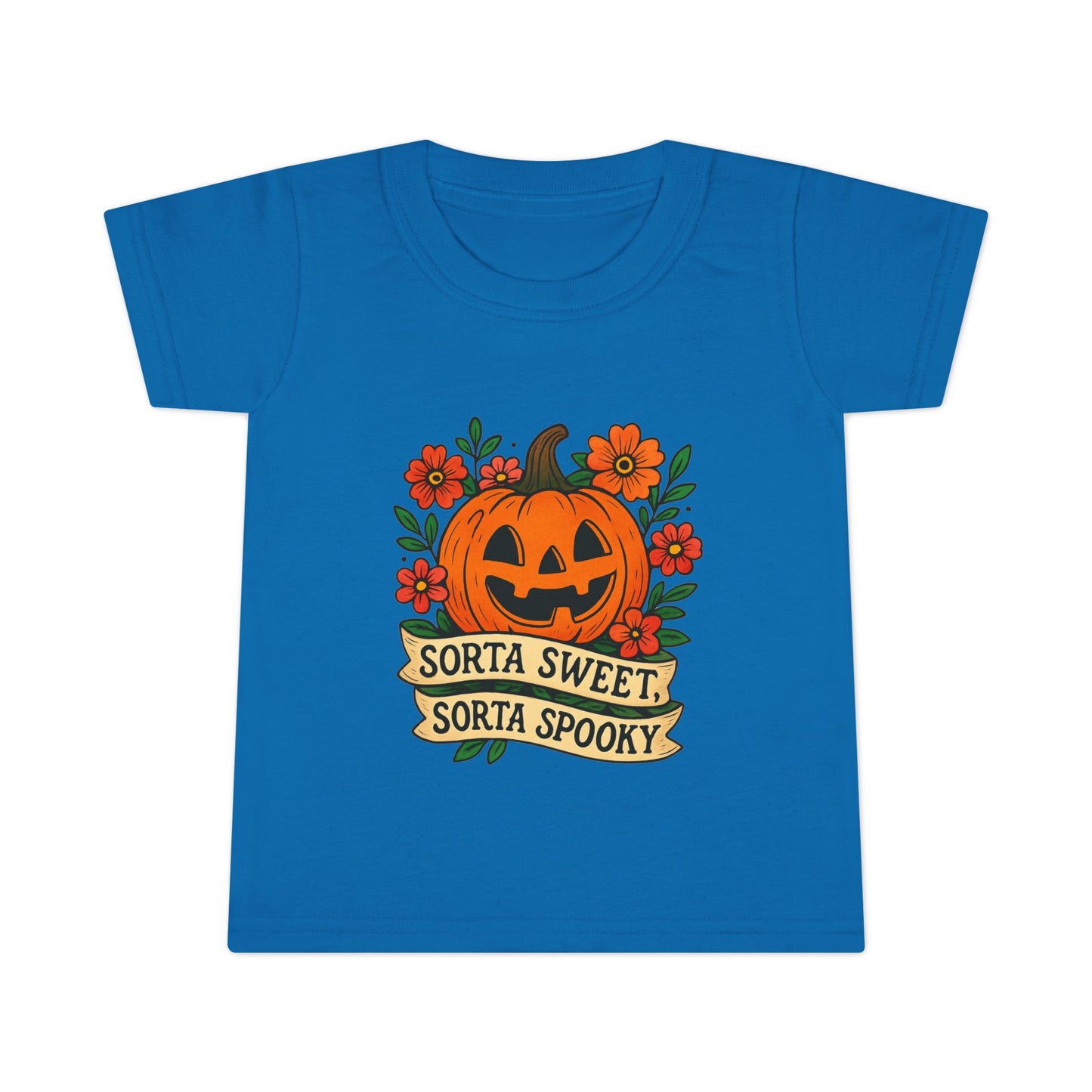 Cute Pumpkin Design – Sorta Sweet, Sorta Spooky Halloween Artwork Toddler T-Shirt