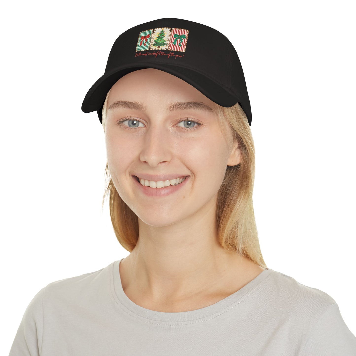 Festive Christmas Tree & Bow Design | It’s the Most Wonderful Time of the Year – Holiday Shirt, Mug, Tote & Home Decor Baseball Caps
