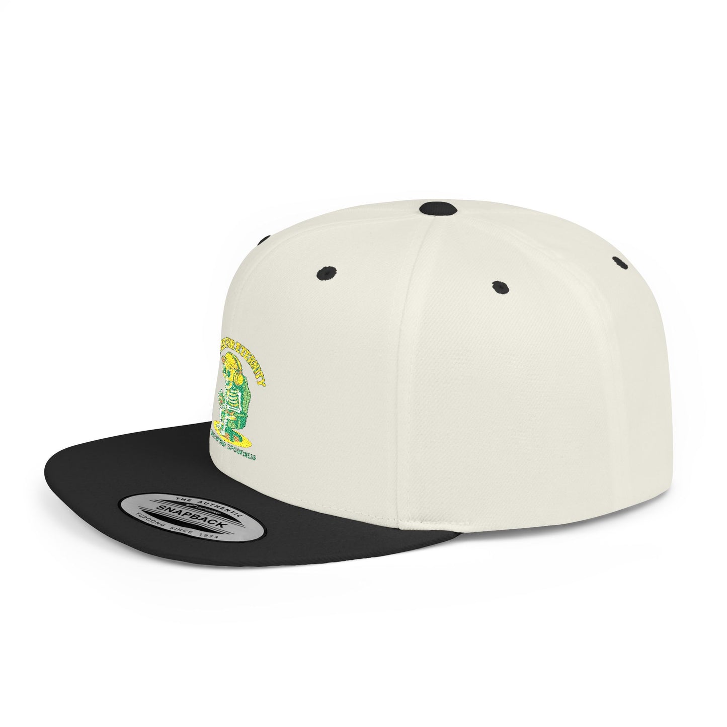 Trendy Flat Bill Snapback Hat, Casual Outdoor Cap, Custom Graphic Hat, Perfect for Summer Festivals, Streetwear Accessory, Snapback Cap