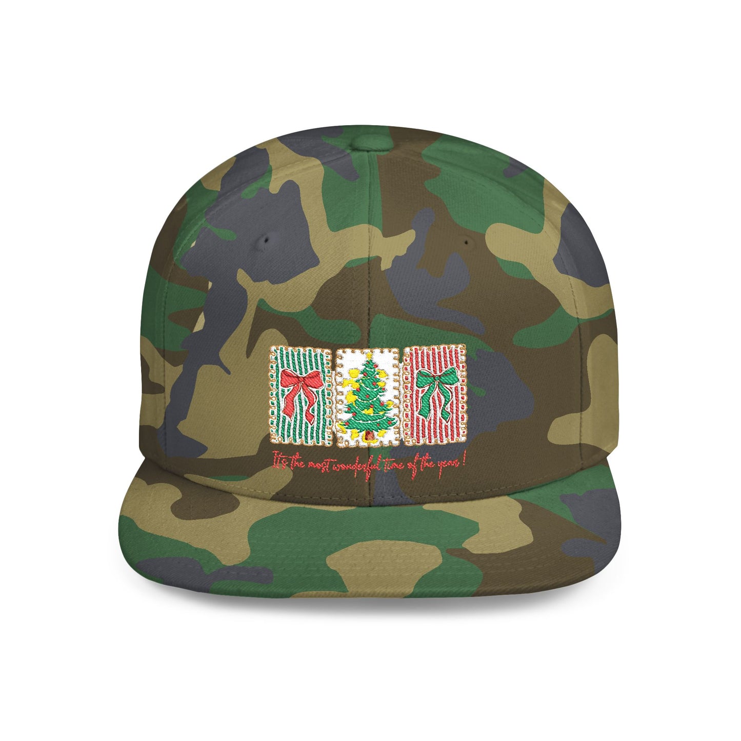 Festive Christmas Tree & Bow Design | It’s the Most Wonderful Time of the Year – Holiday Shirt, Mug, Tote & Home Decor Snapback Cap