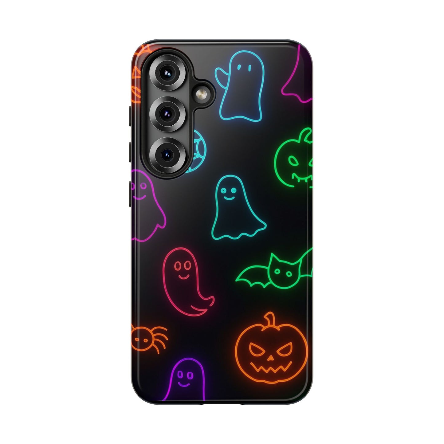 Neon Halloween Pattern | Cute Ghosts, Pumpkins & Bats Glow Design Phone Cases