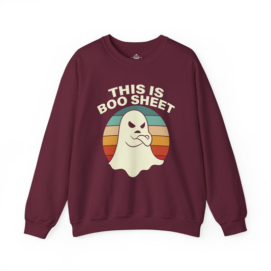 This Is Boo Sheet Funny Halloween T‑Shirt | Sarcastic Ghost Shirt for Spooky Season | Retro Ghost Graphic Tee for Men & Women