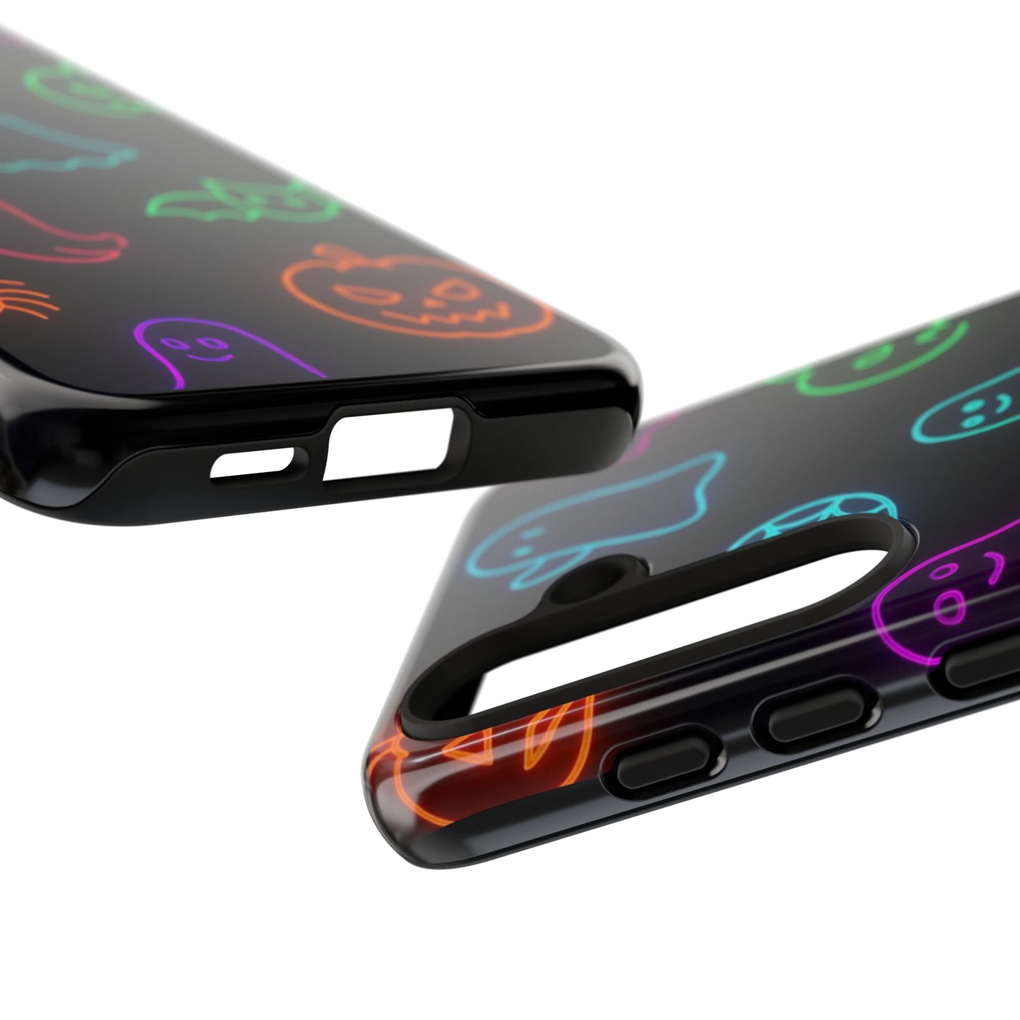 Neon Halloween Pattern | Cute Ghosts, Pumpkins & Bats Glow Design Phone Cases