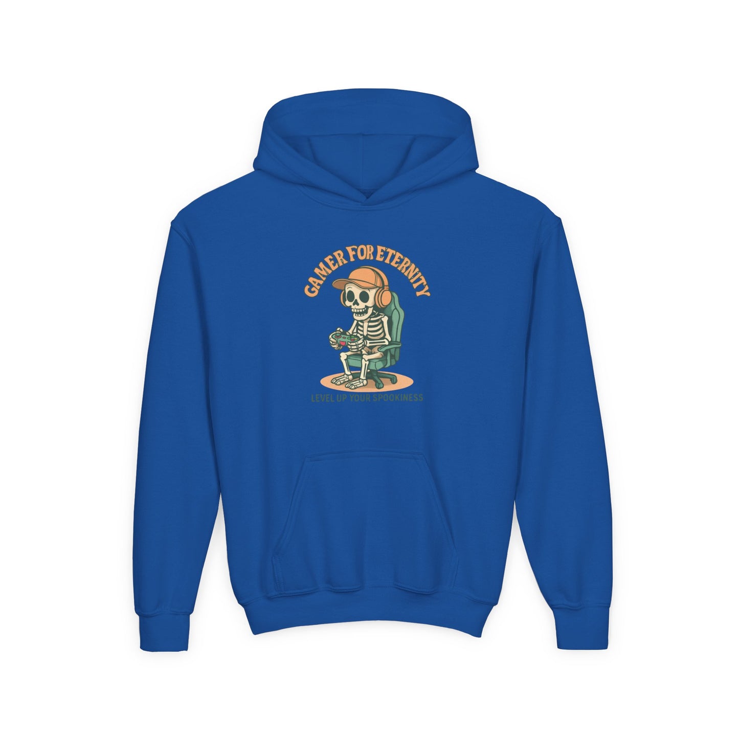 Cool Skeleton Gamer Youth Hoodie, Casual Streetwear, Perfect for Gamers, Halloween, Birthday, and Everyday Wear, Kids Hoodies