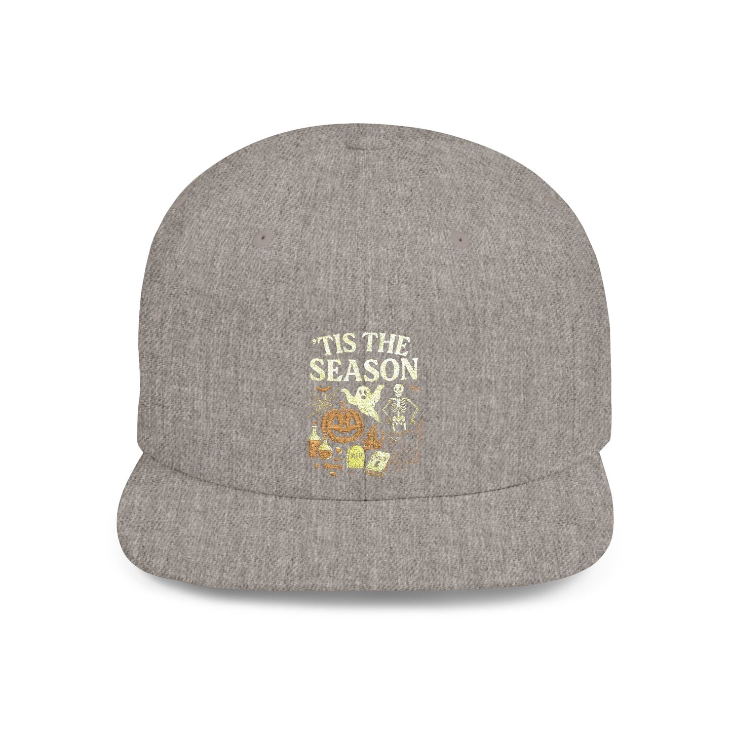 ‘Tis the Season Halloween  | Vintage Spooky Season Shirt with Ghost, Skeleton & Pumpkin | Retro Halloween Graphic Tee for Fall Snapback Cap