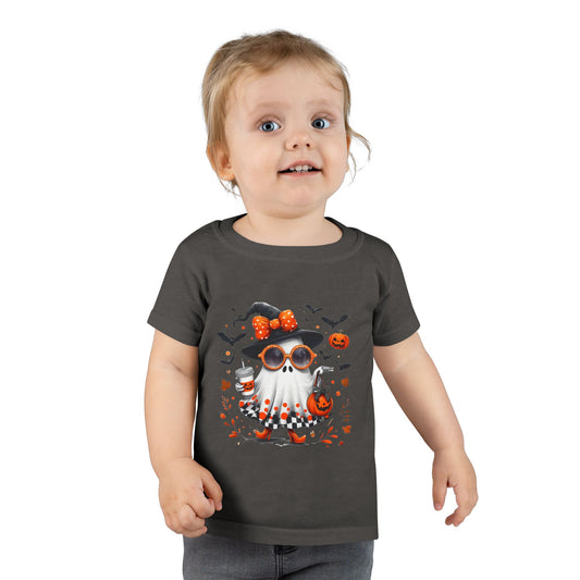 Cute Halloween Ghost T-Shirt | Trendy Witch Ghost Outfit | Spooky Fall Shirt for Women | Pumpkin Aesthetic Halloween Apparel Gift Toddler T-Shirt
