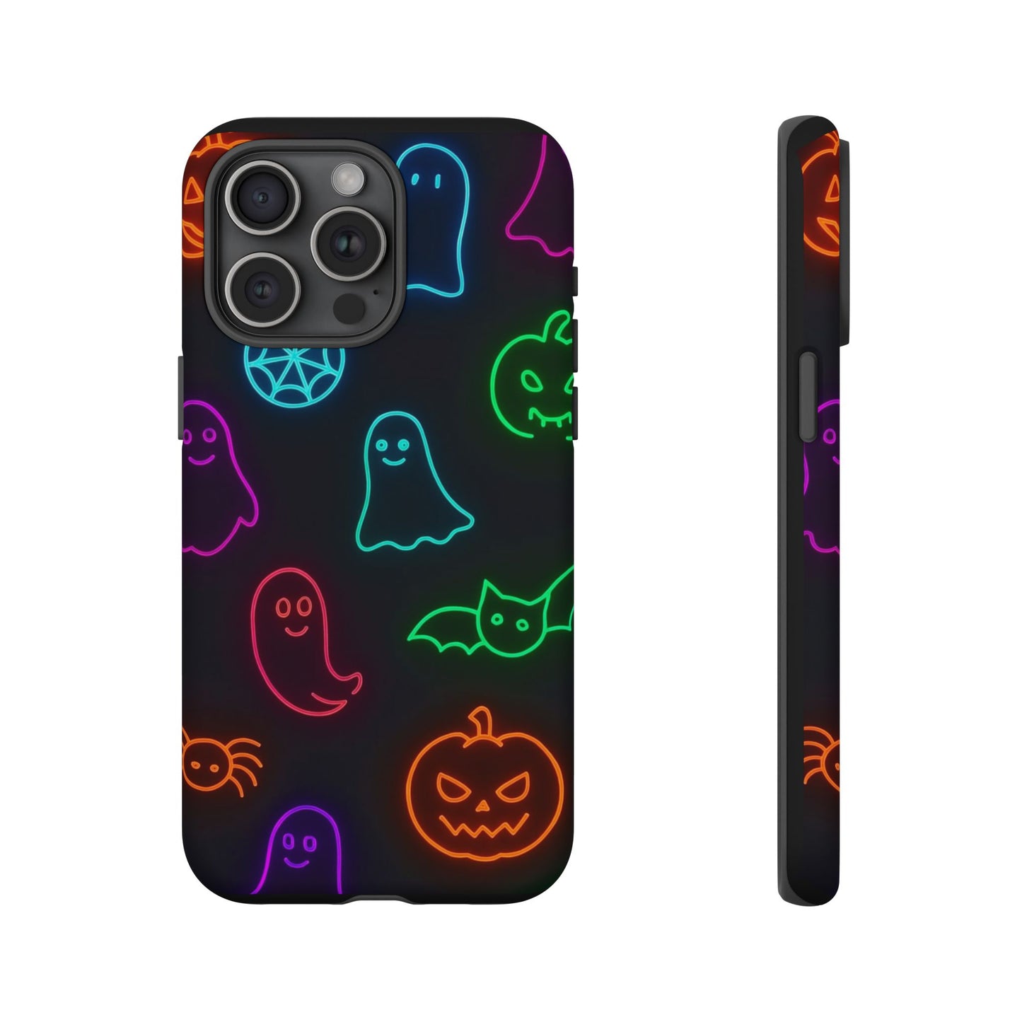 Neon Halloween Pattern | Cute Ghosts, Pumpkins & Bats Glow Design Phone Cases