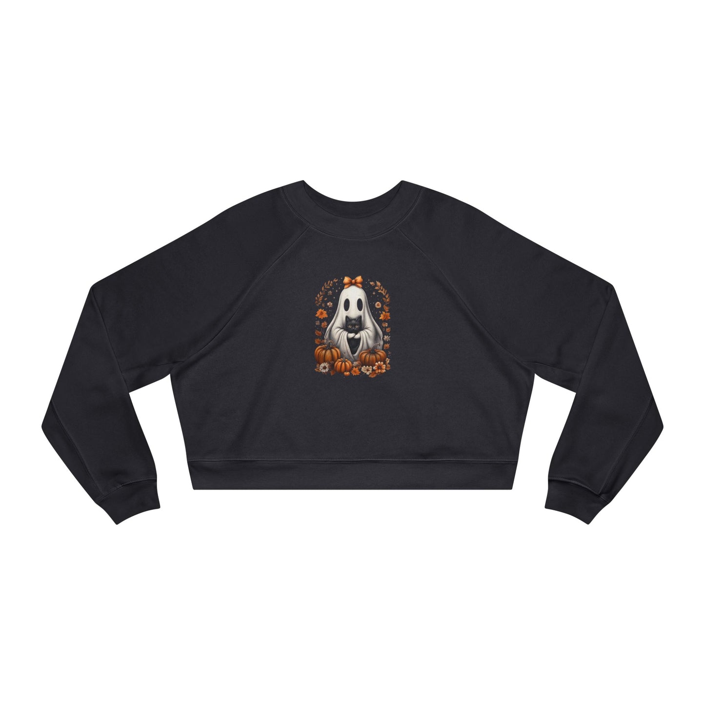 Cute Ghost and Black Cat Halloween T-Shirt | Cozy Fall Pumpkin Shirt | Spooky Season Aesthetic Apparel Gift for Halloween Lovers