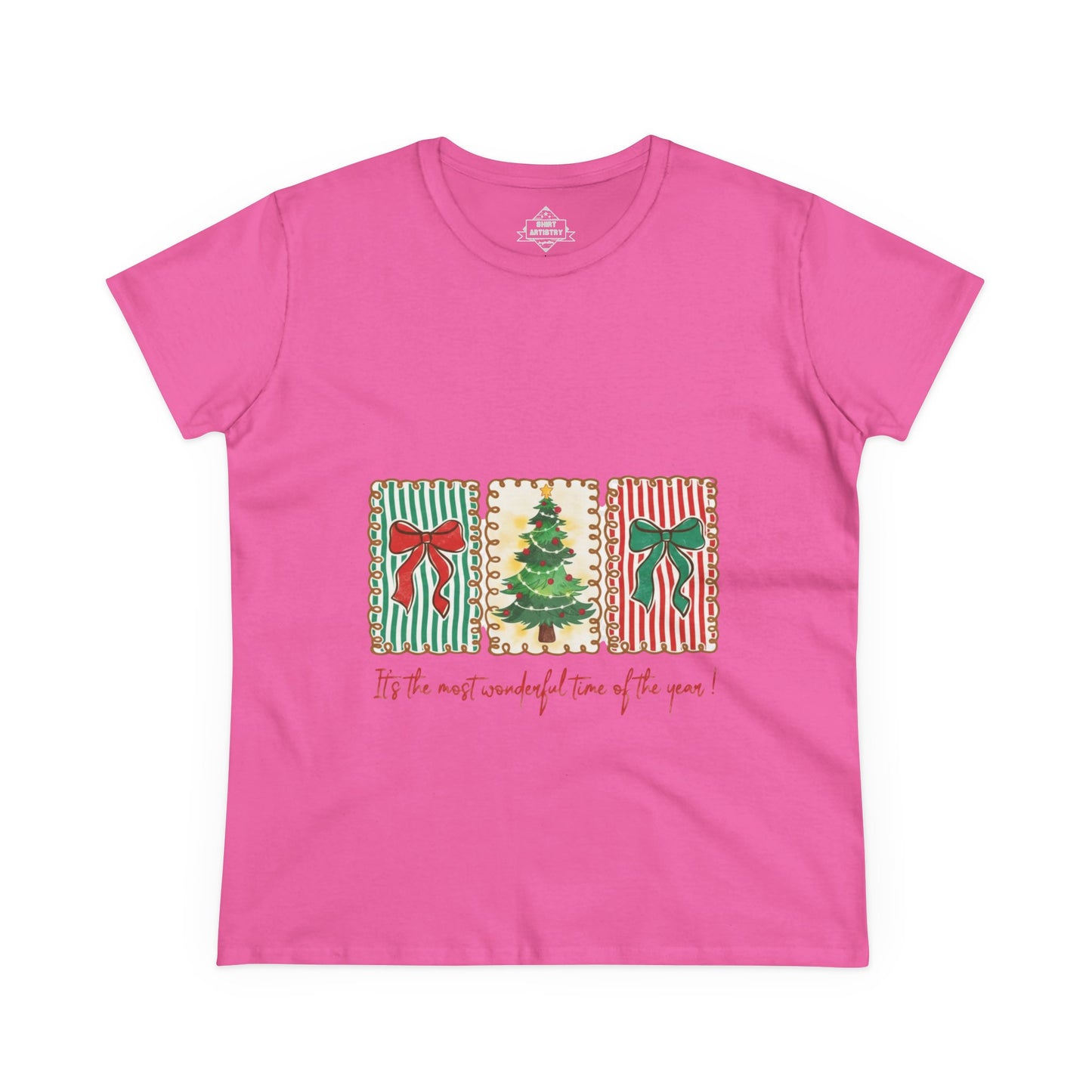 Festive Christmas Tree & Bow Design | It’s the Most Wonderful Time of the Year – Holiday Shirt, Mug, Tote & Home Decor