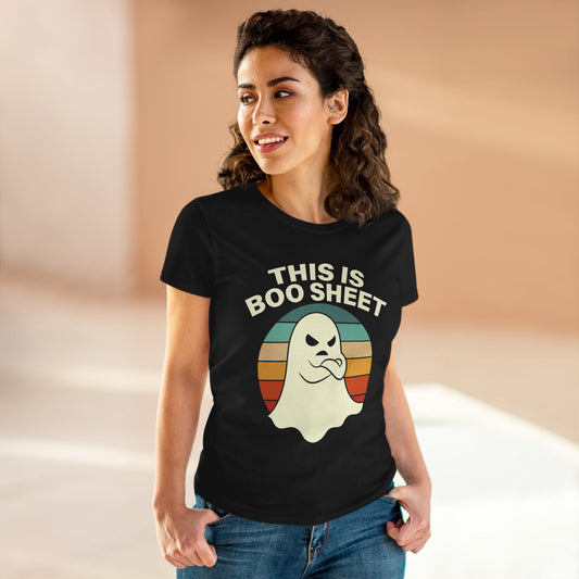 This Is Boo Sheet Funny Halloween | Sarcastic Ghost Shirt for Spooky Season | Retro Ghost Graphic Tee for Men & Women