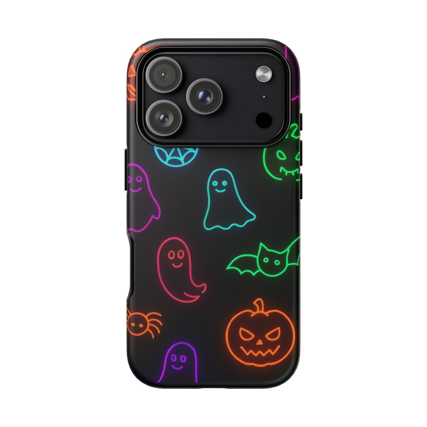 Neon Halloween Pattern | Cute Ghosts, Pumpkins & Bats Glow Design Phone Cases