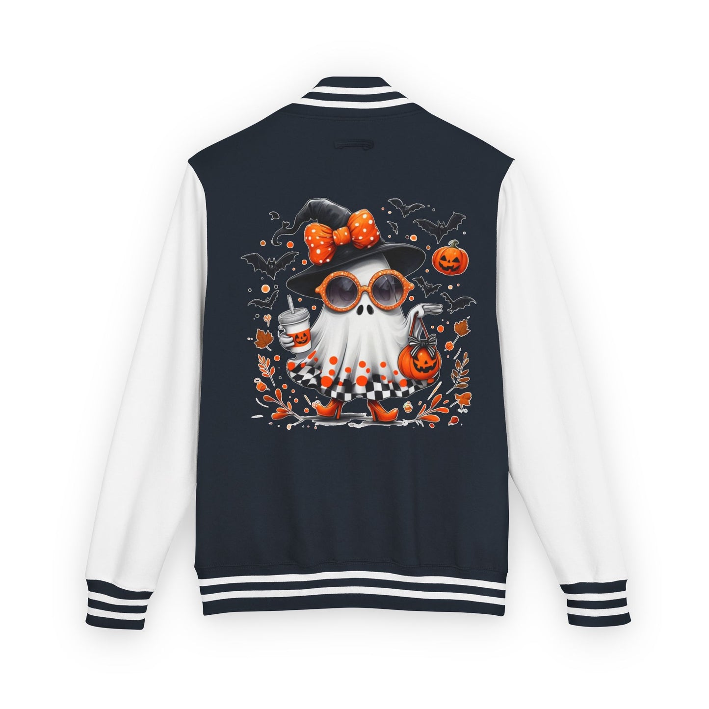 Trendy Halloween Ghost with Witch  Sunglasses | Cute Spooky Chic Pumpkin Art Print | Fashion Ghost Fall Aesthetic Design