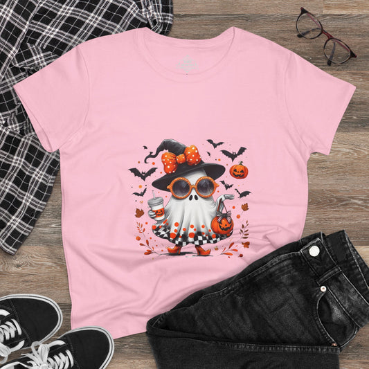 Trendy Halloween Ghost Tumbler Design | Cute Witch Ghost PNG | Spooky Season Sublimation Design for Shirts, Mugs & Decor