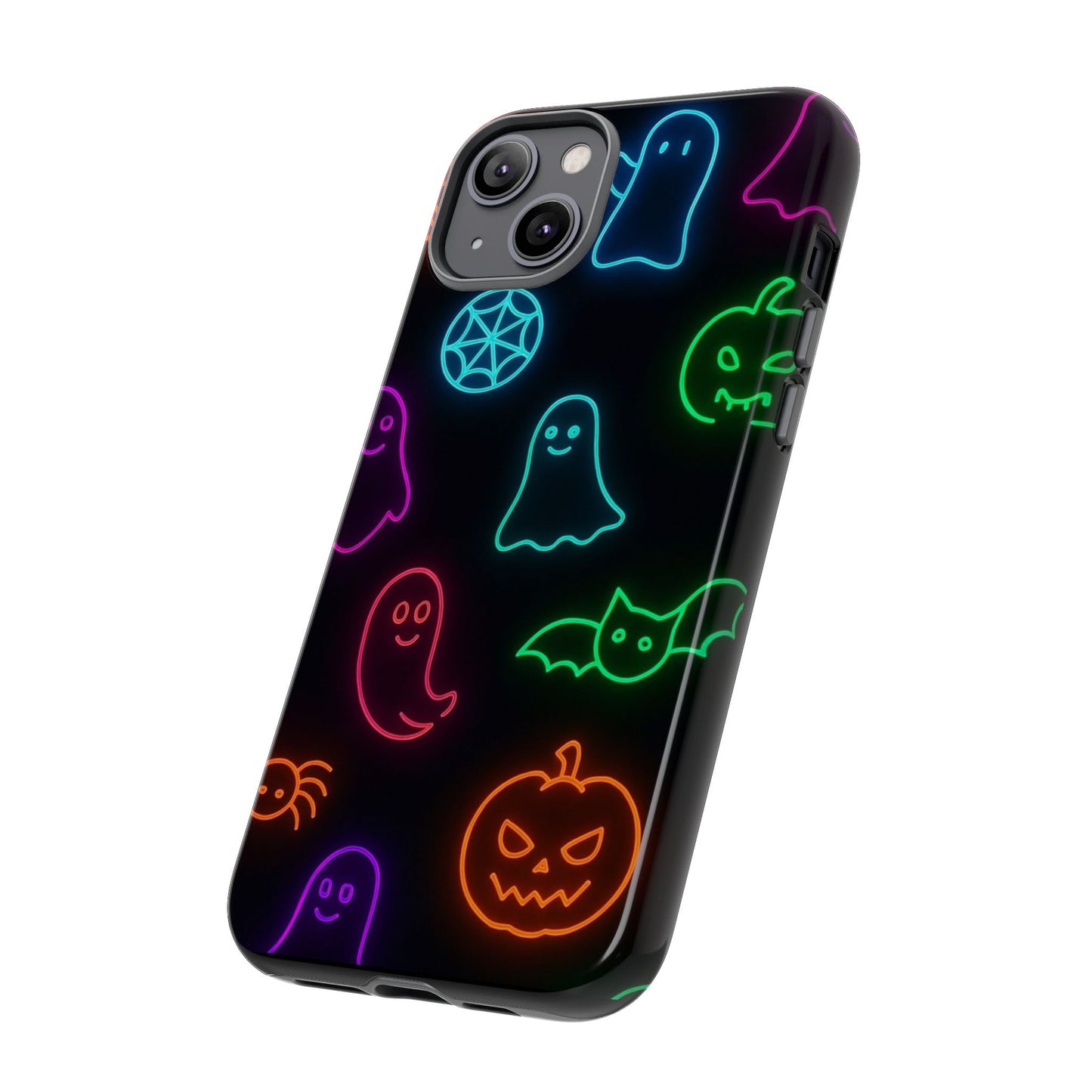 Neon Halloween Pattern | Cute Ghosts, Pumpkins & Bats Glow Design Phone Cases