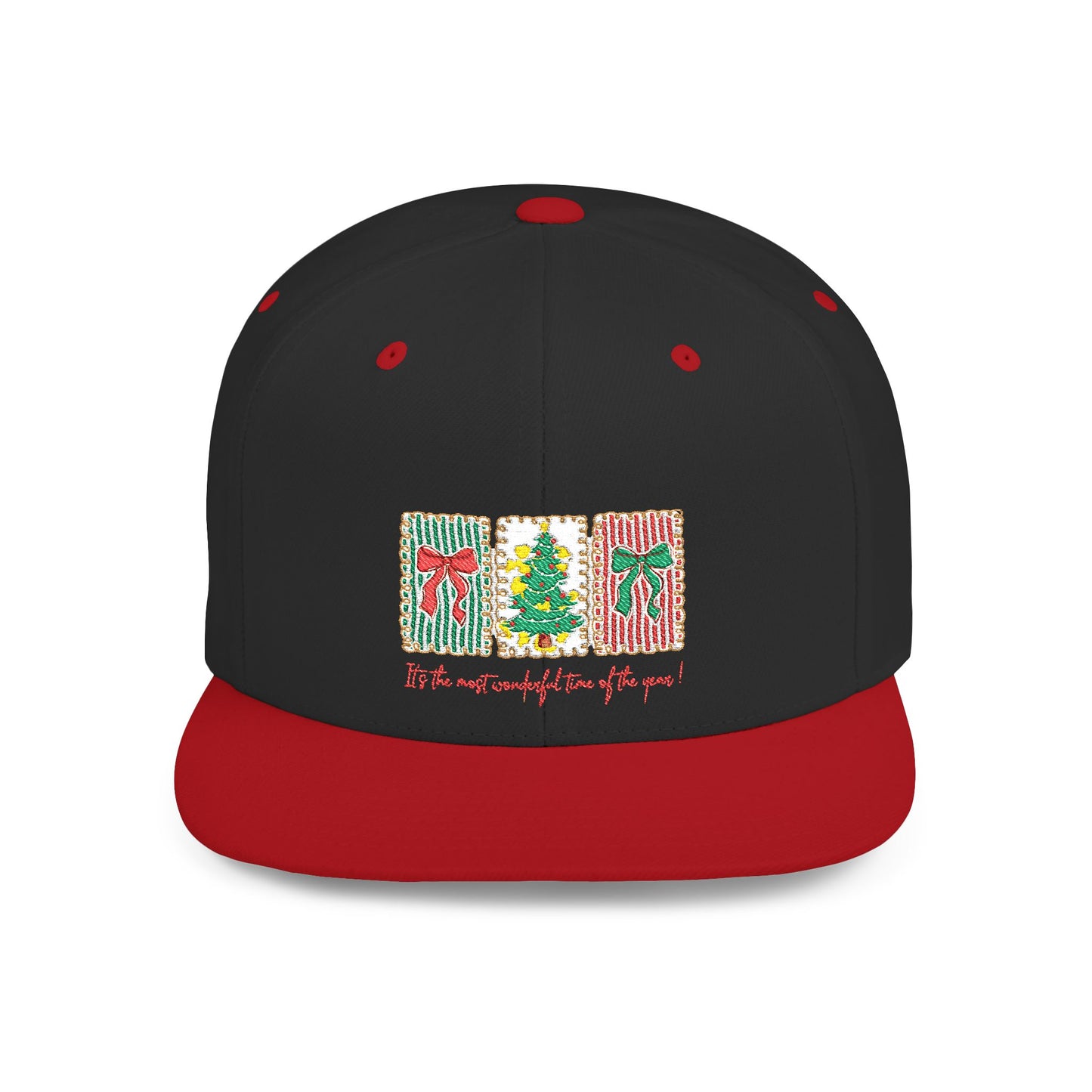 Festive Christmas Tree & Bow Design | It’s the Most Wonderful Time of the Year – Holiday Shirt, Mug, Tote & Home Decor Snapback Cap