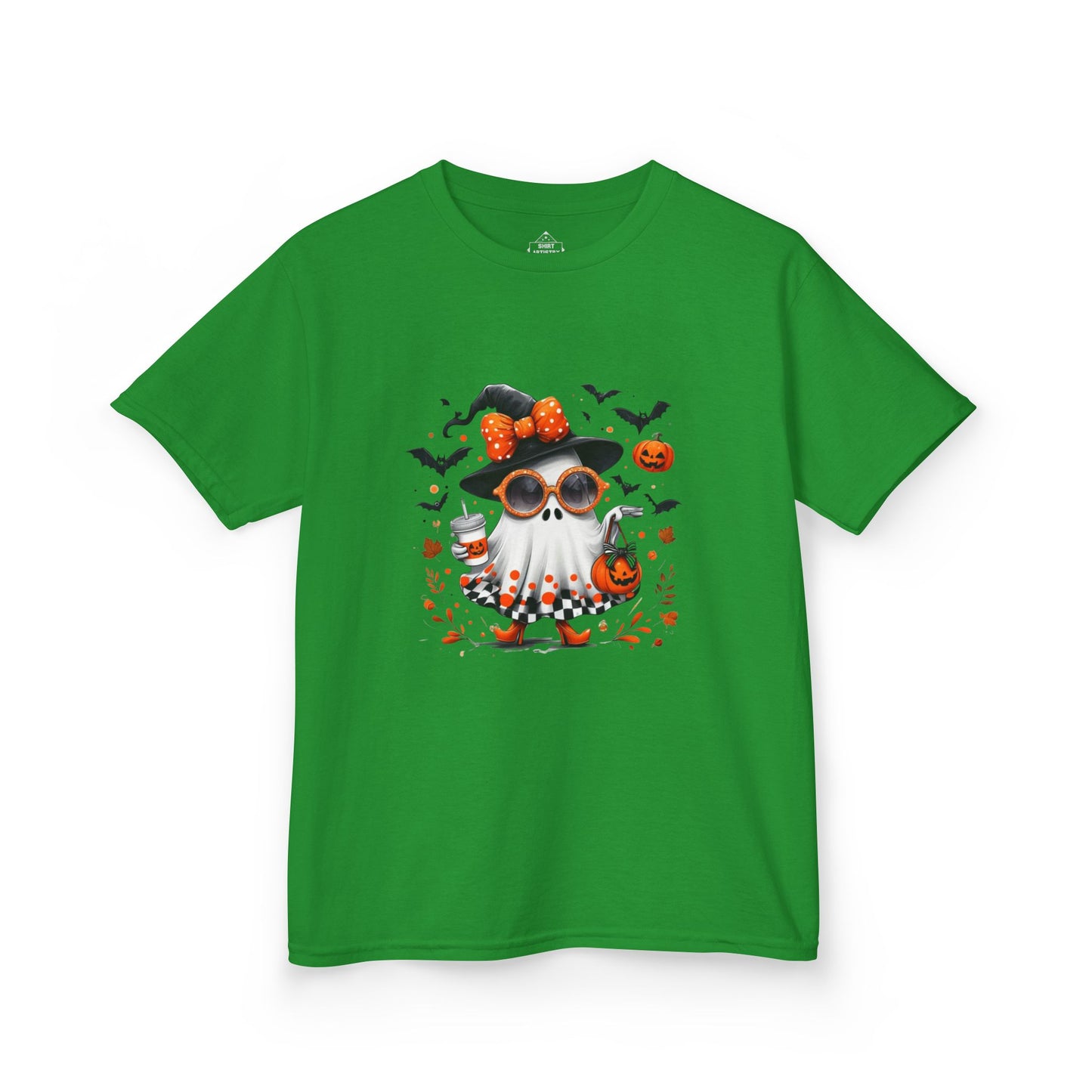 Cute Halloween Ghost T-Shirt | Trendy Witch Ghost Outfit | Spooky Fall Shirt for Women | Pumpkin Aesthetic Halloween Apparel Gift , Kids T-Shirts