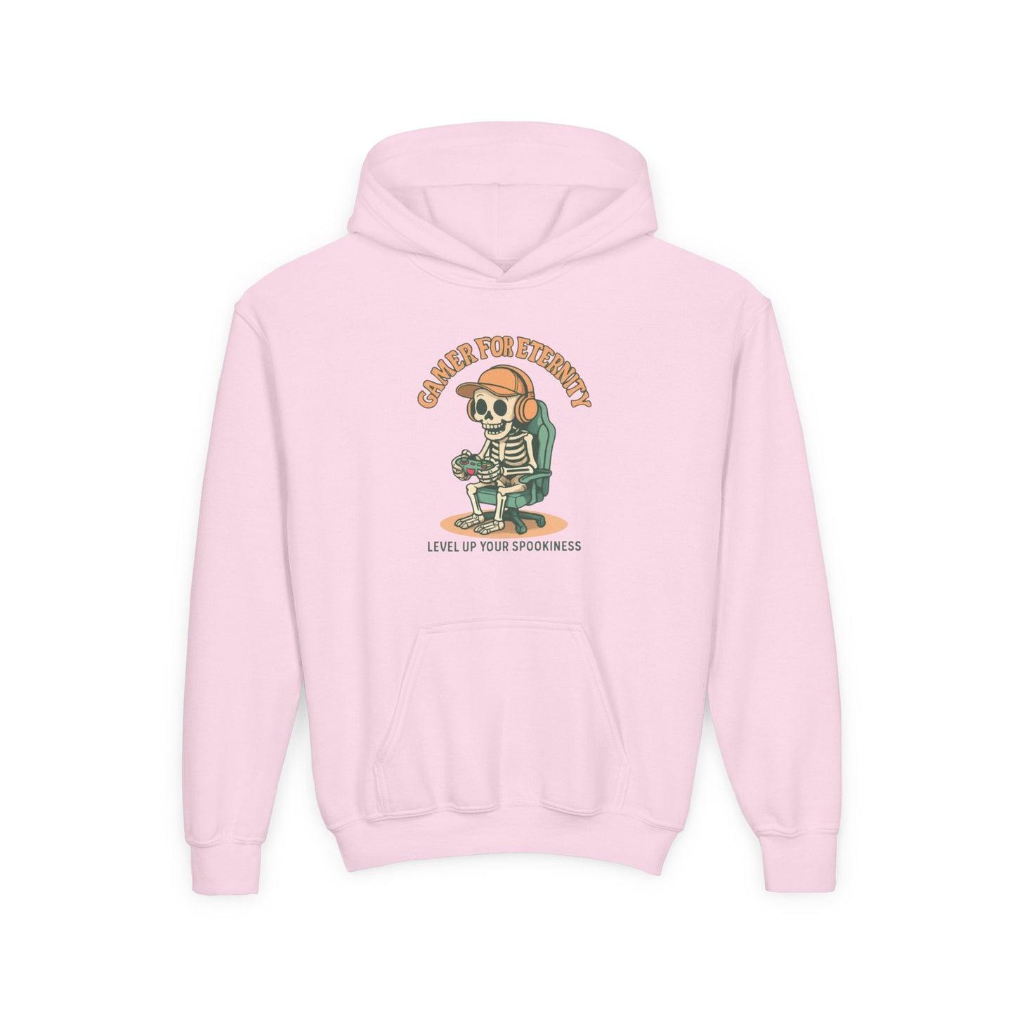 Cool Skeleton Gamer Youth Hoodie, Casual Streetwear, Perfect for Gamers, Halloween, Birthday, and Everyday Wear, Kids Hoodies