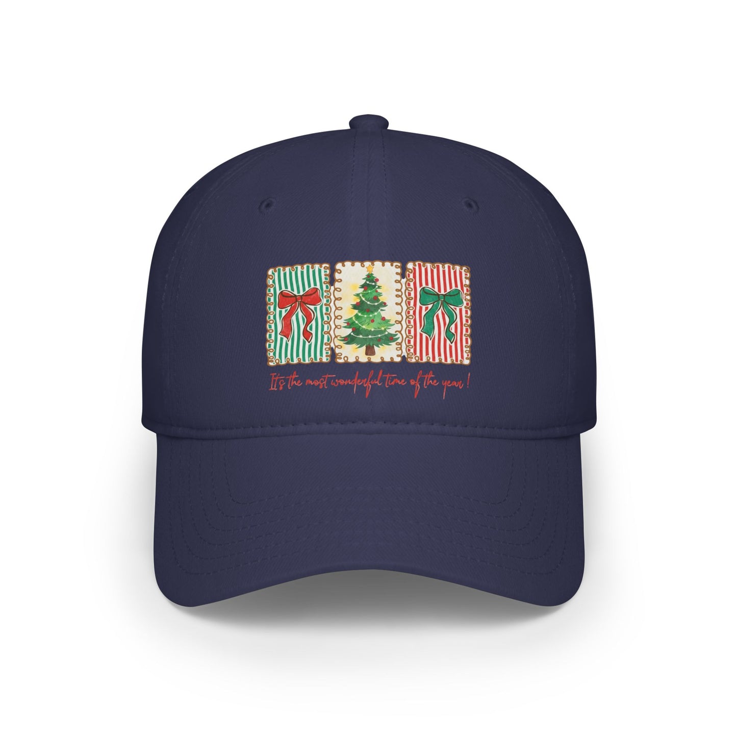 Festive Christmas Tree & Bow Design | It’s the Most Wonderful Time of the Year – Holiday Shirt, Mug, Tote & Home Decor Baseball Caps