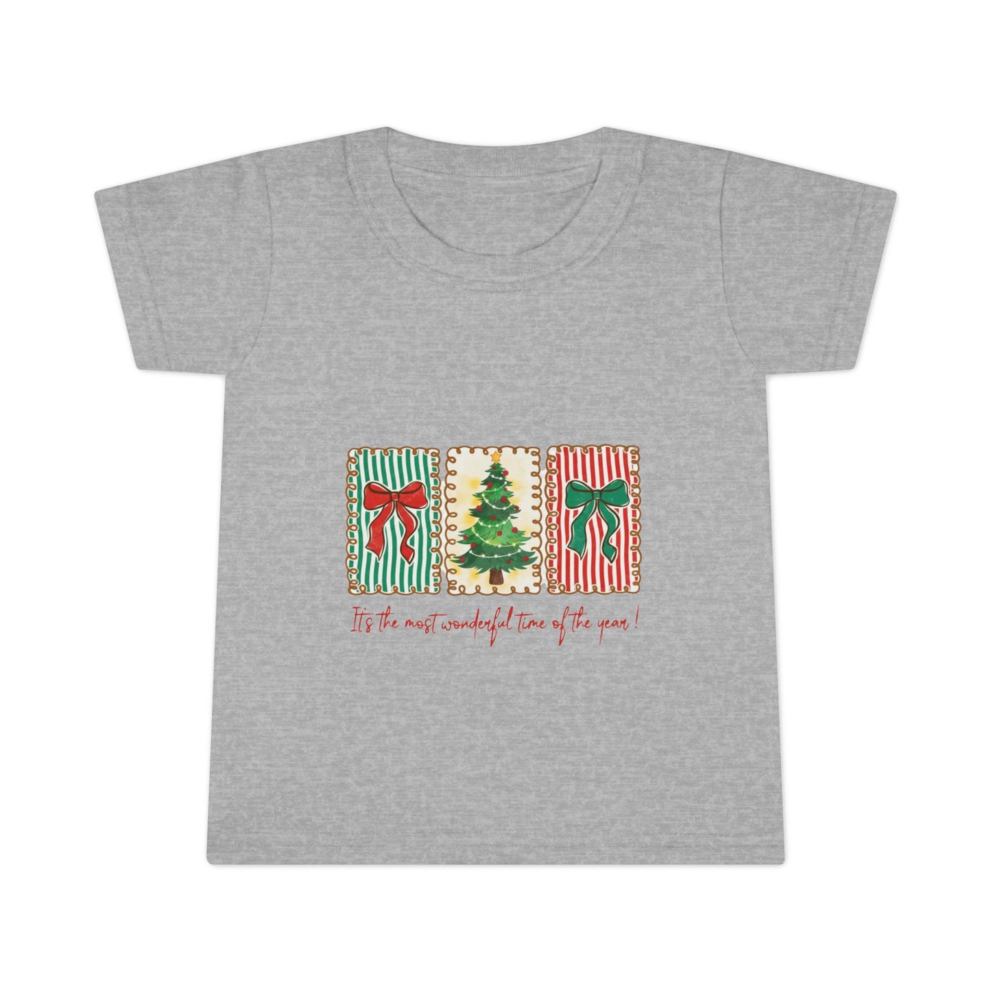 Festive Christmas Tree & Bow Design | It’s the Most Wonderful Time of the Year – Holiday Shirt, Mug, Tote & Home Decor Toddler T-Shirt