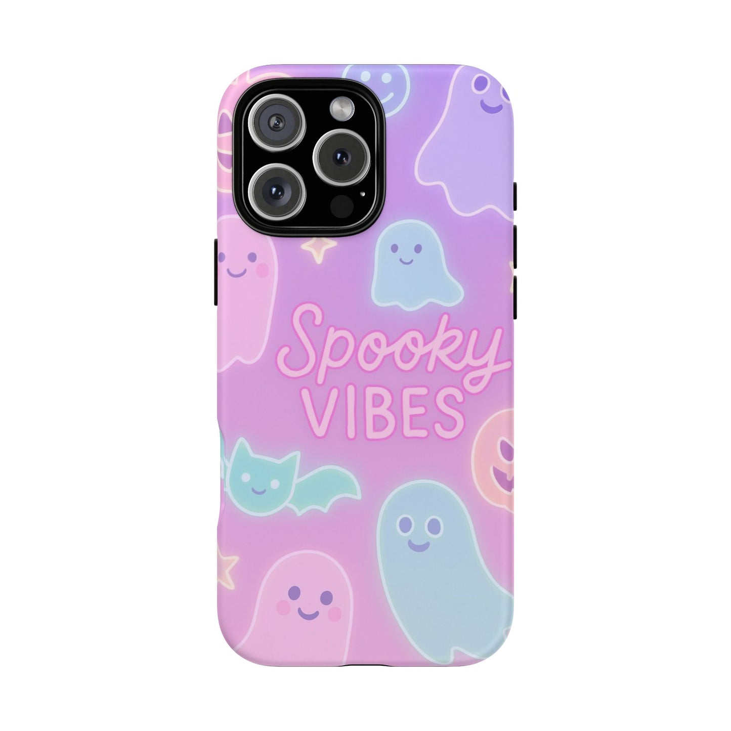 Spooky Vibes Pastel Halloween Design | Cute Ghosts, Pumpkins & Bats Aesthetic Phone Cases