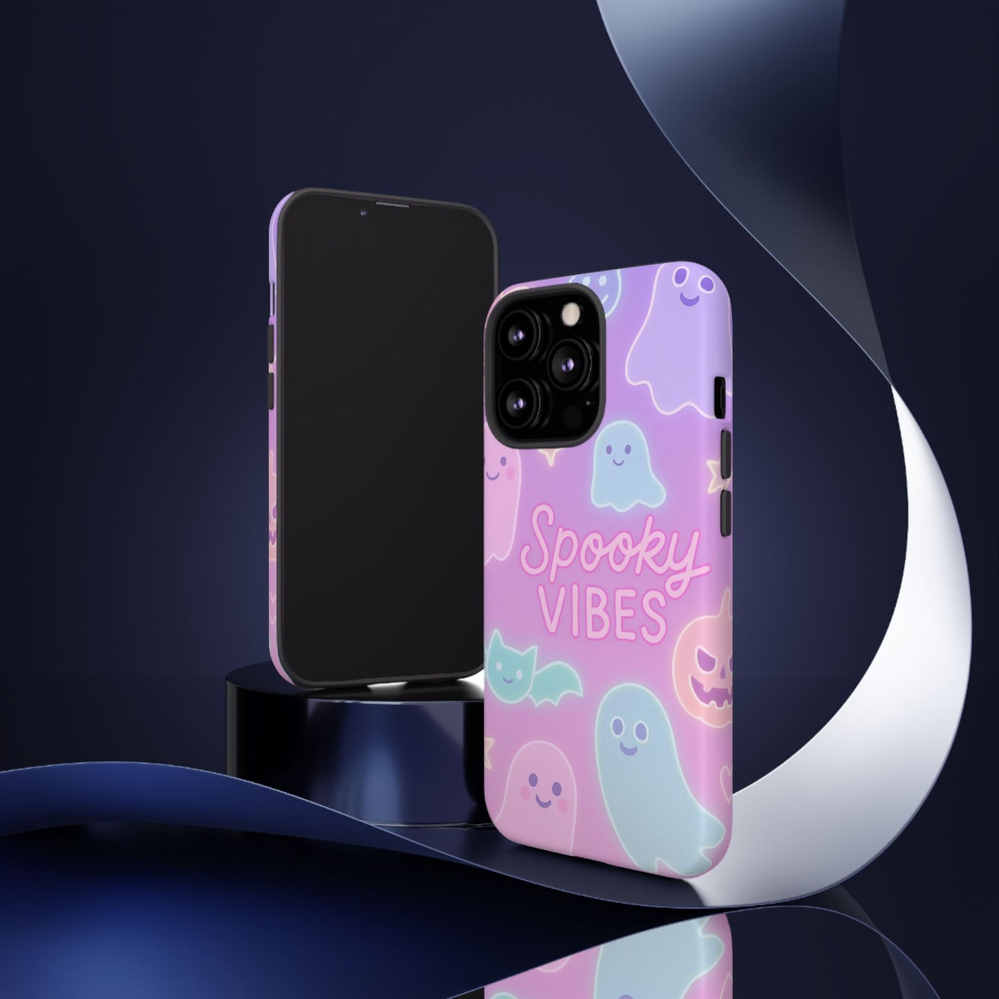 Spooky Vibes Pastel Halloween Design | Cute Ghosts, Pumpkins & Bats Aesthetic Phone Cases
