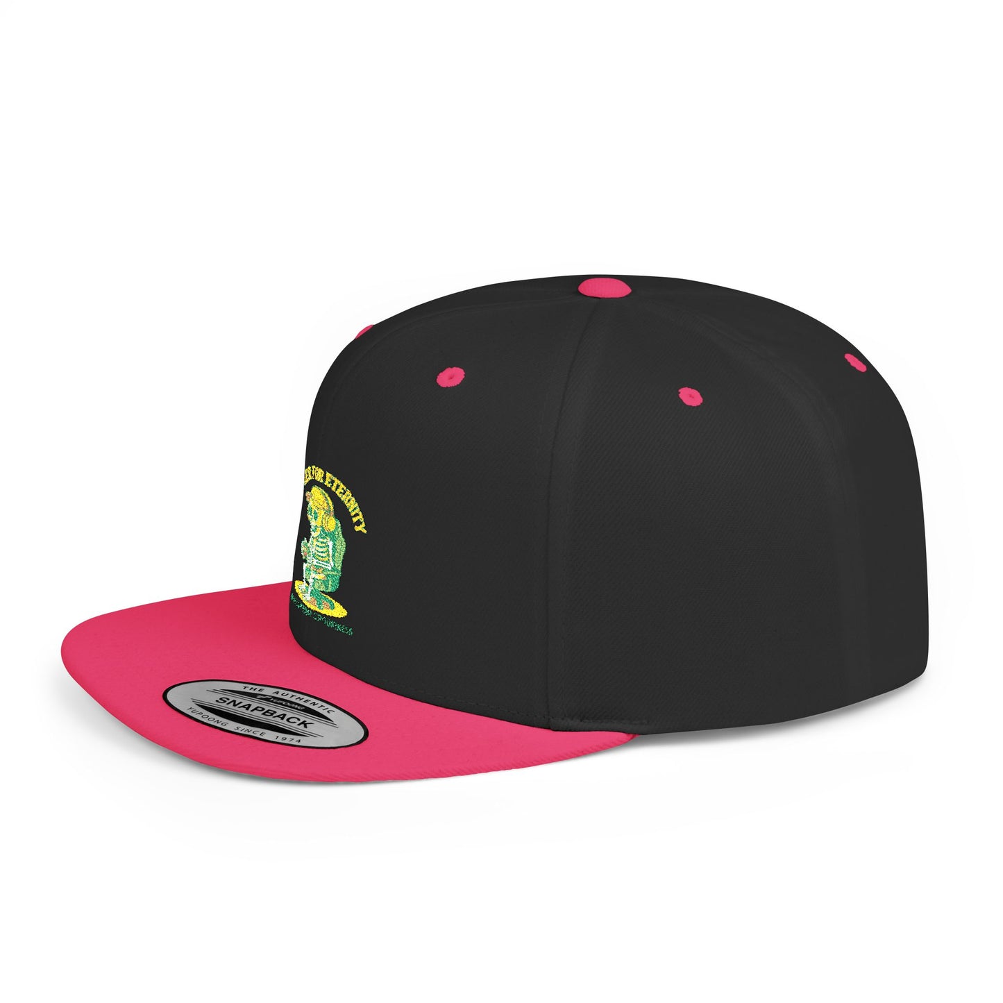 Trendy Flat Bill Snapback Hat, Casual Outdoor Cap, Custom Graphic Hat, Perfect for Summer Festivals, Streetwear Accessory, Snapback Cap