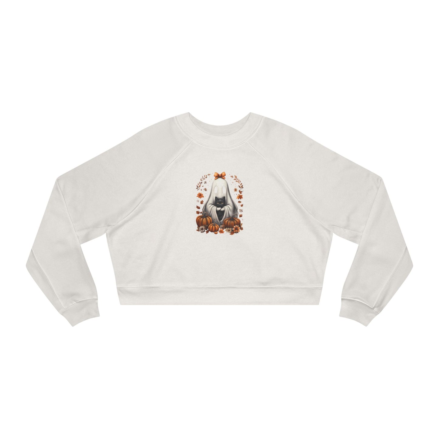 Cute Ghost and Black Cat Halloween T-Shirt | Cozy Fall Pumpkin Shirt | Spooky Season Aesthetic Apparel Gift for Halloween Lovers