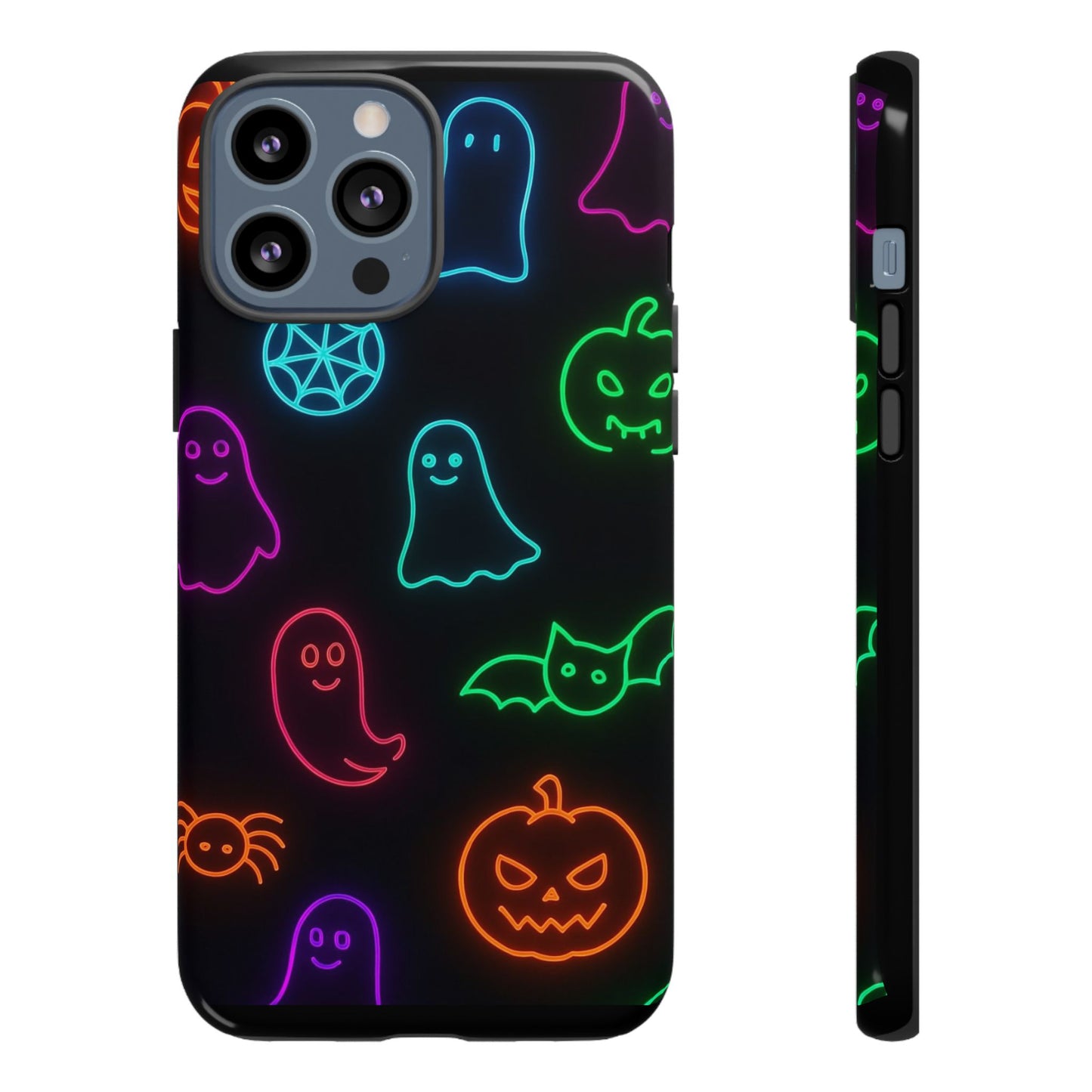 Neon Halloween Pattern | Cute Ghosts, Pumpkins & Bats Glow Design Phone Cases