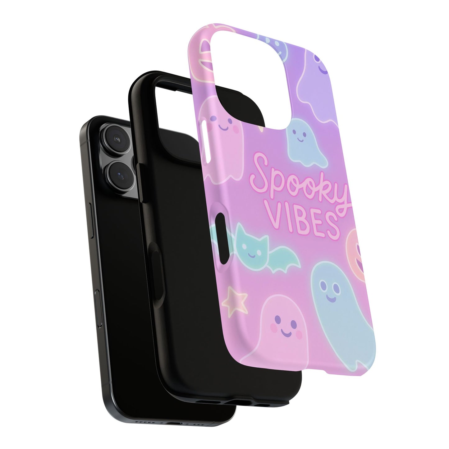 Spooky Vibes Pastel Halloween Design | Cute Ghosts, Pumpkins & Bats Aesthetic Phone Cases