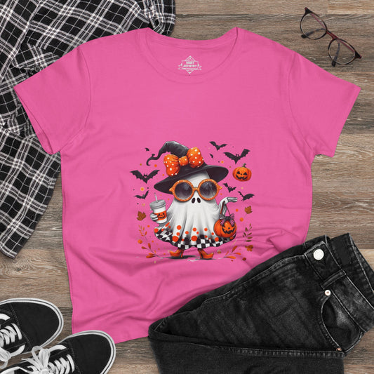 Trendy Halloween Ghost Tumbler Design | Cute Witch Ghost PNG | Spooky Season Sublimation Design for Shirts, Mugs & Decor