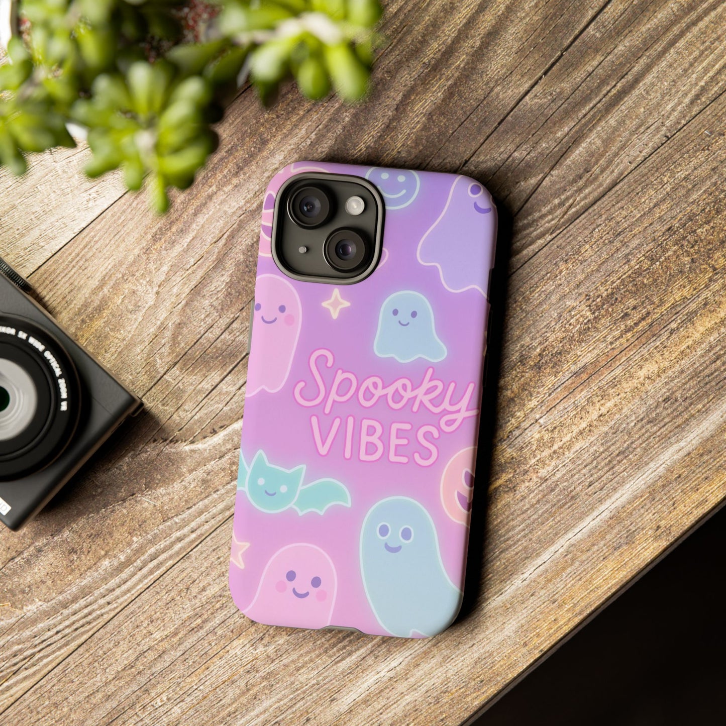 Spooky Vibes Pastel Halloween Design | Cute Ghosts, Pumpkins & Bats Aesthetic Phone Cases
