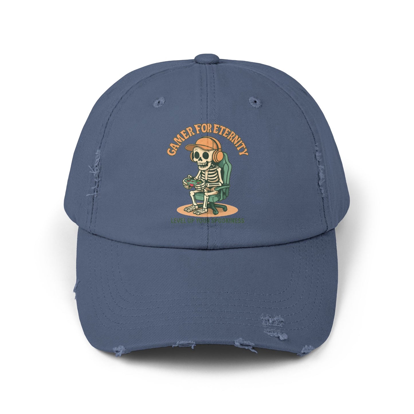 Unisex Distressed Cap Featuring 'Cancer for Eternity' Design – Quirky, Casual Headwear for Everyday Wear, Gifts, Festivals, and More, Distressed cap