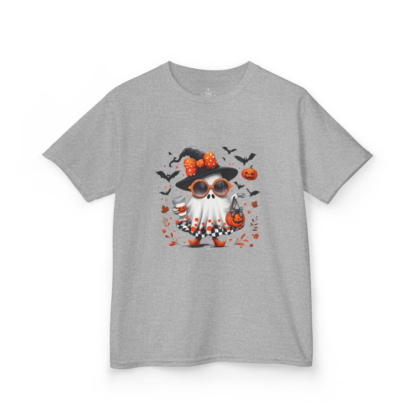Cute Halloween Ghost T-Shirt | Trendy Witch Ghost Outfit | Spooky Fall Shirt for Women | Pumpkin Aesthetic Halloween Apparel Gift , Kids T-Shirts