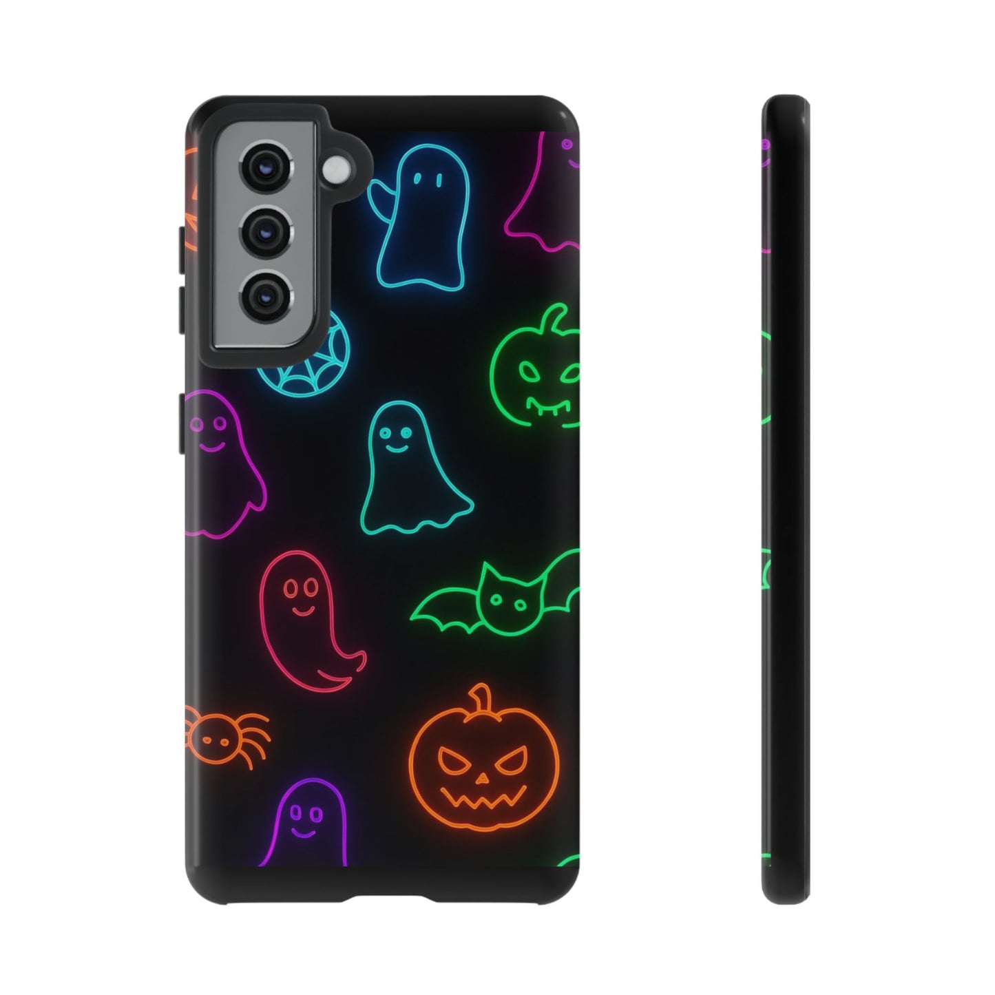Neon Halloween Pattern | Cute Ghosts, Pumpkins & Bats Glow Design Phone Cases