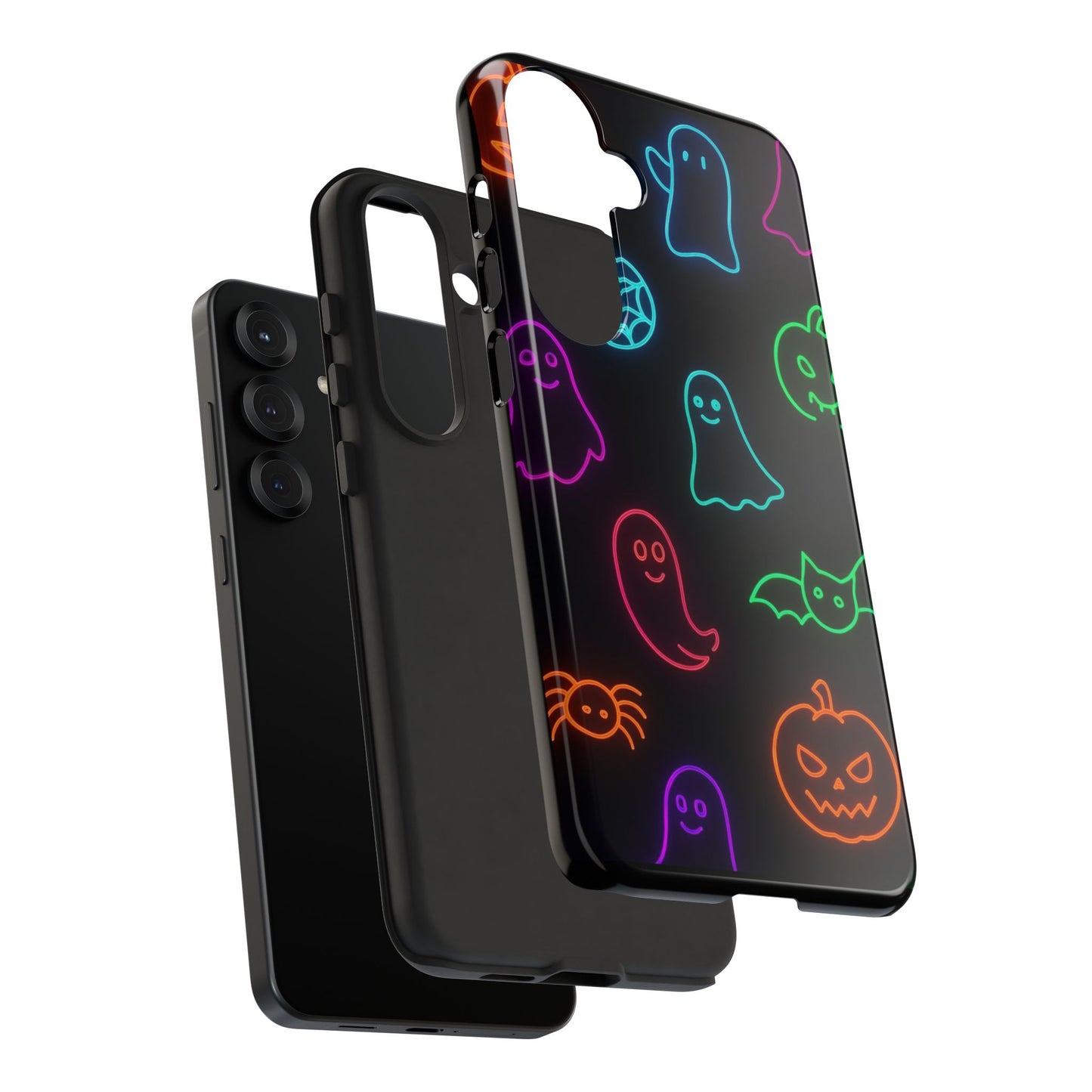 Neon Halloween Pattern | Cute Ghosts, Pumpkins & Bats Glow Design Phone Cases