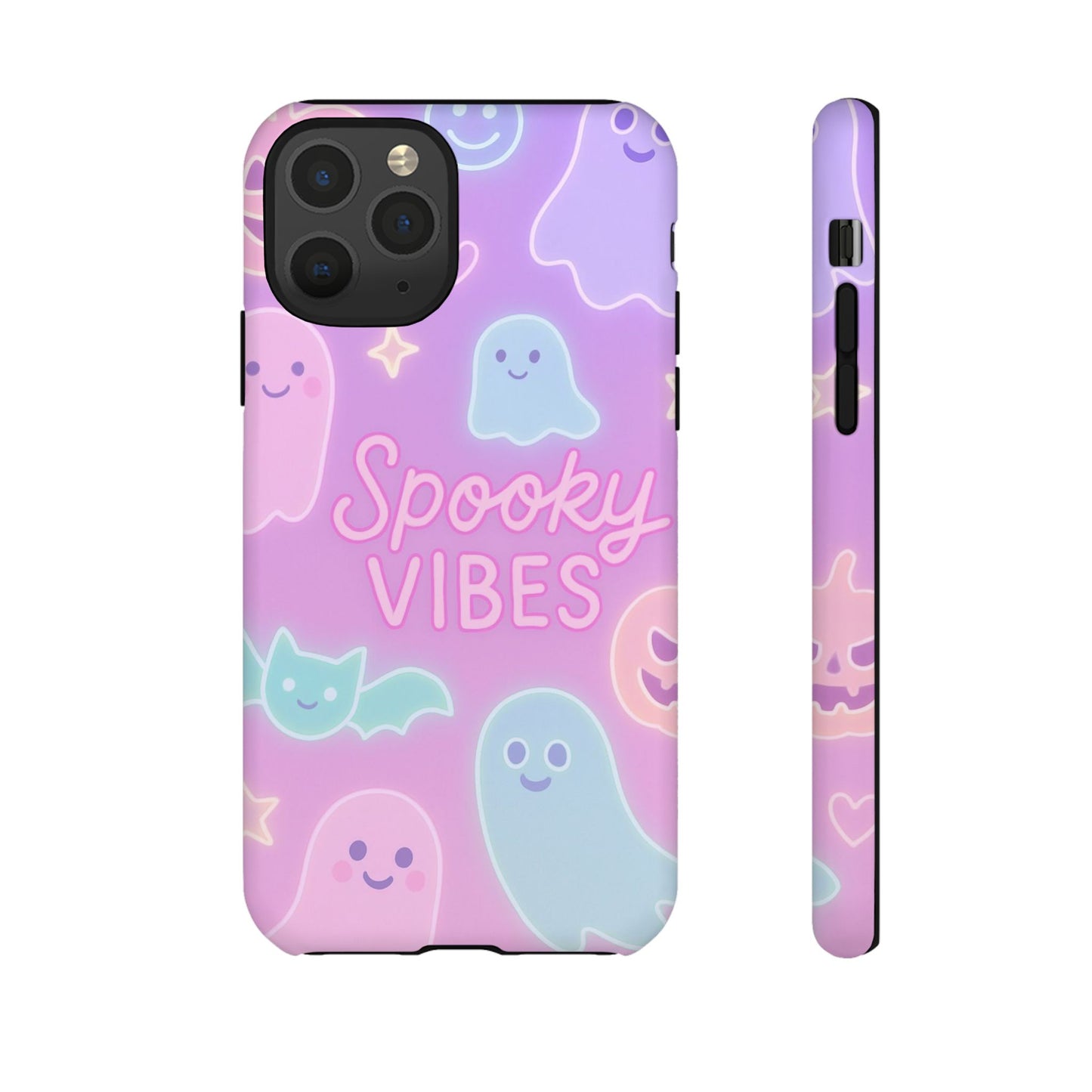 Spooky Vibes Pastel Halloween Design | Cute Ghosts, Pumpkins & Bats Aesthetic Phone Cases