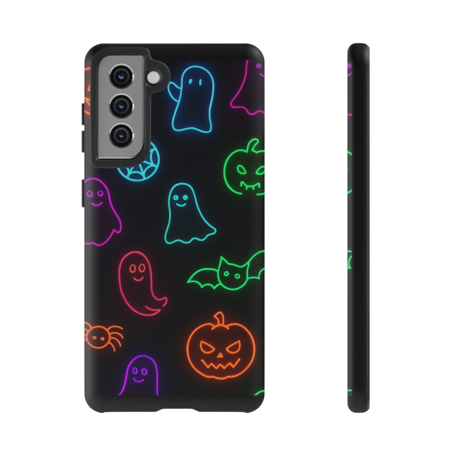 Neon Halloween Pattern | Cute Ghosts, Pumpkins & Bats Glow Design Phone Cases