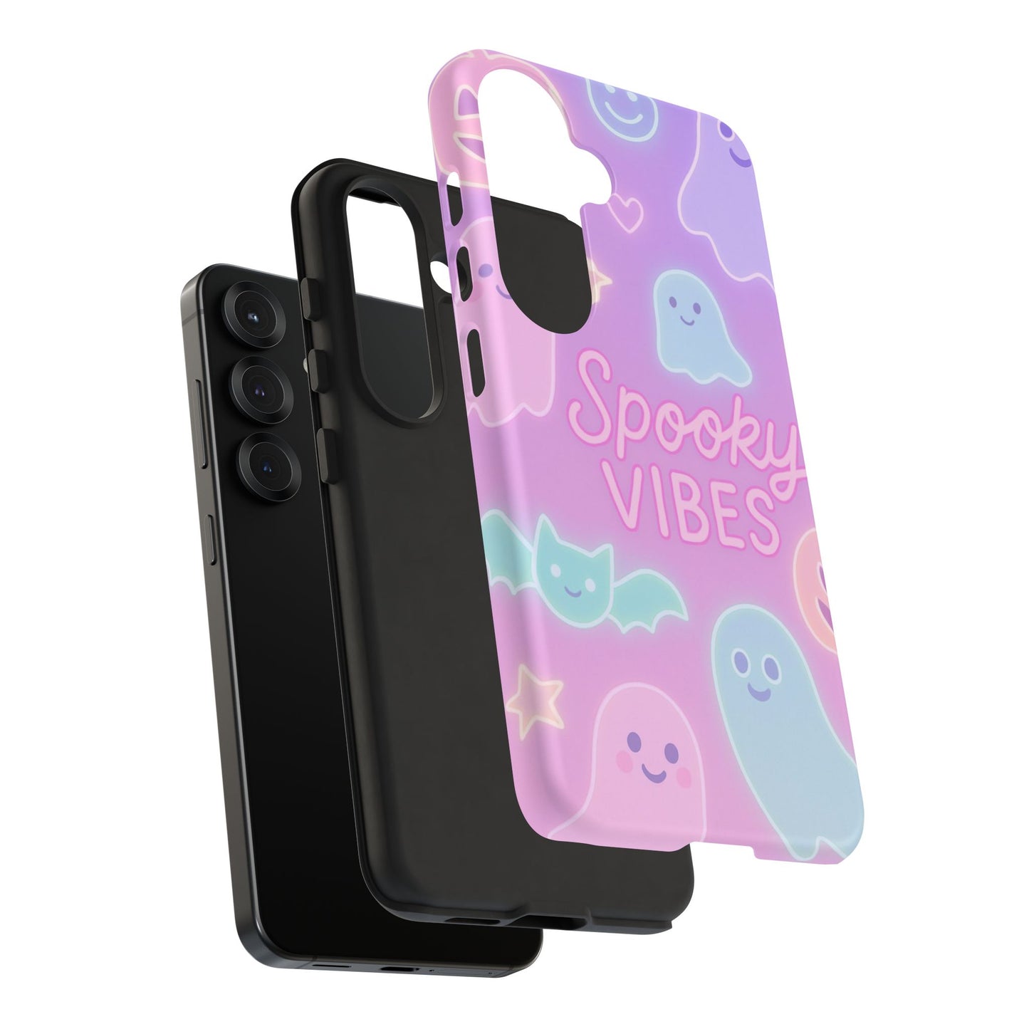 Spooky Vibes Pastel Halloween Design | Cute Ghosts, Pumpkins & Bats Aesthetic Phone Cases