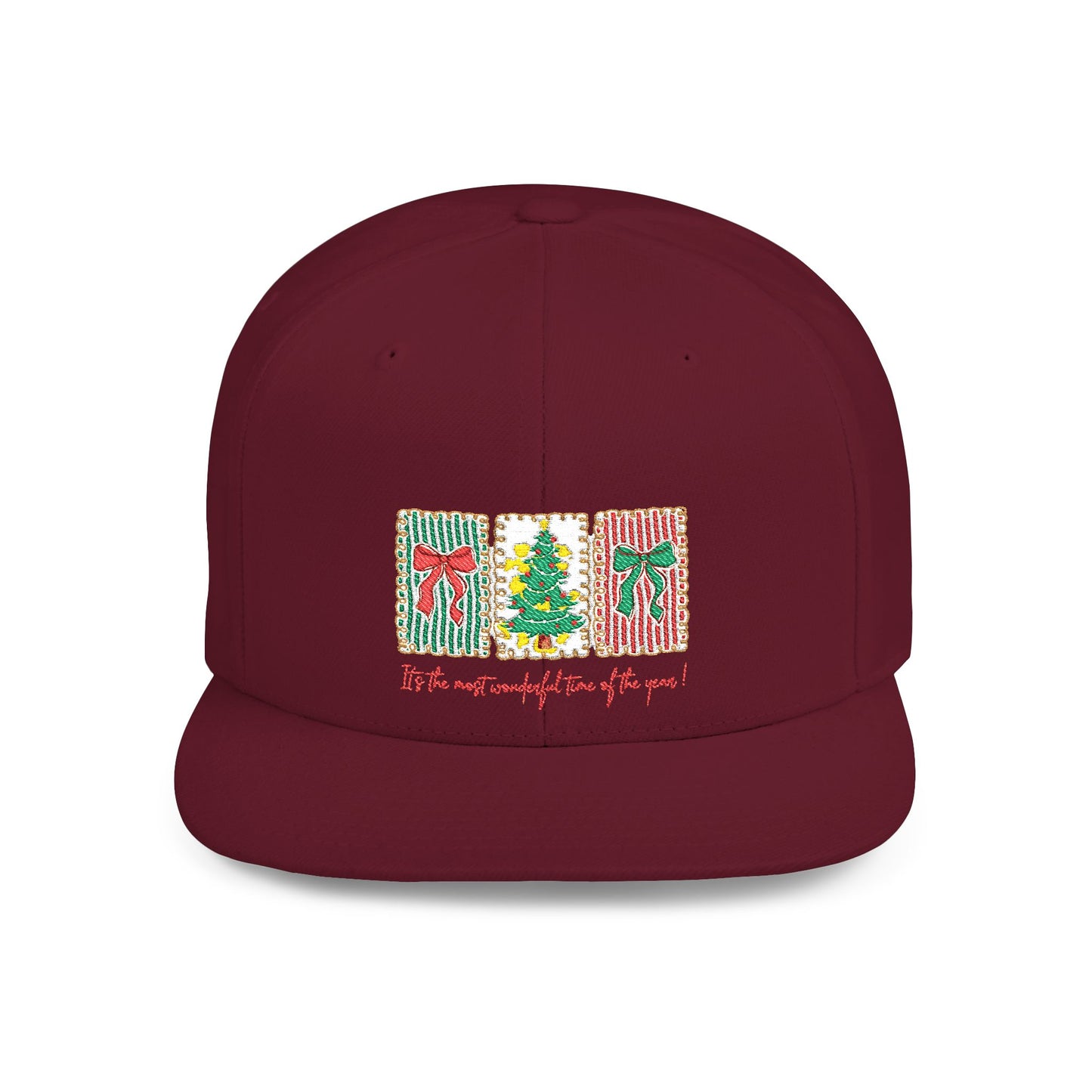 Festive Christmas Tree & Bow Design | It’s the Most Wonderful Time of the Year – Holiday Shirt, Mug, Tote & Home Decor Snapback Cap
