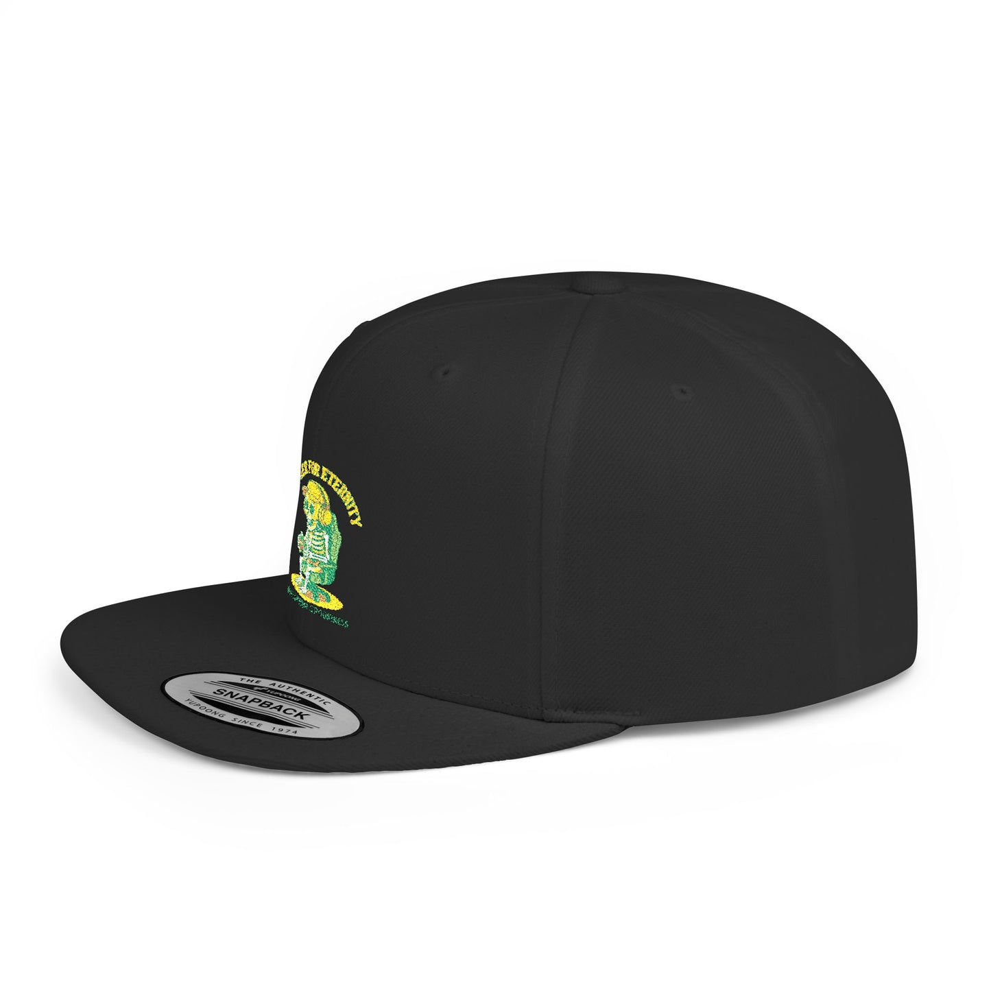 Trendy Flat Bill Snapback Hat, Casual Outdoor Cap, Custom Graphic Hat, Perfect for Summer Festivals, Streetwear Accessory, Snapback Cap