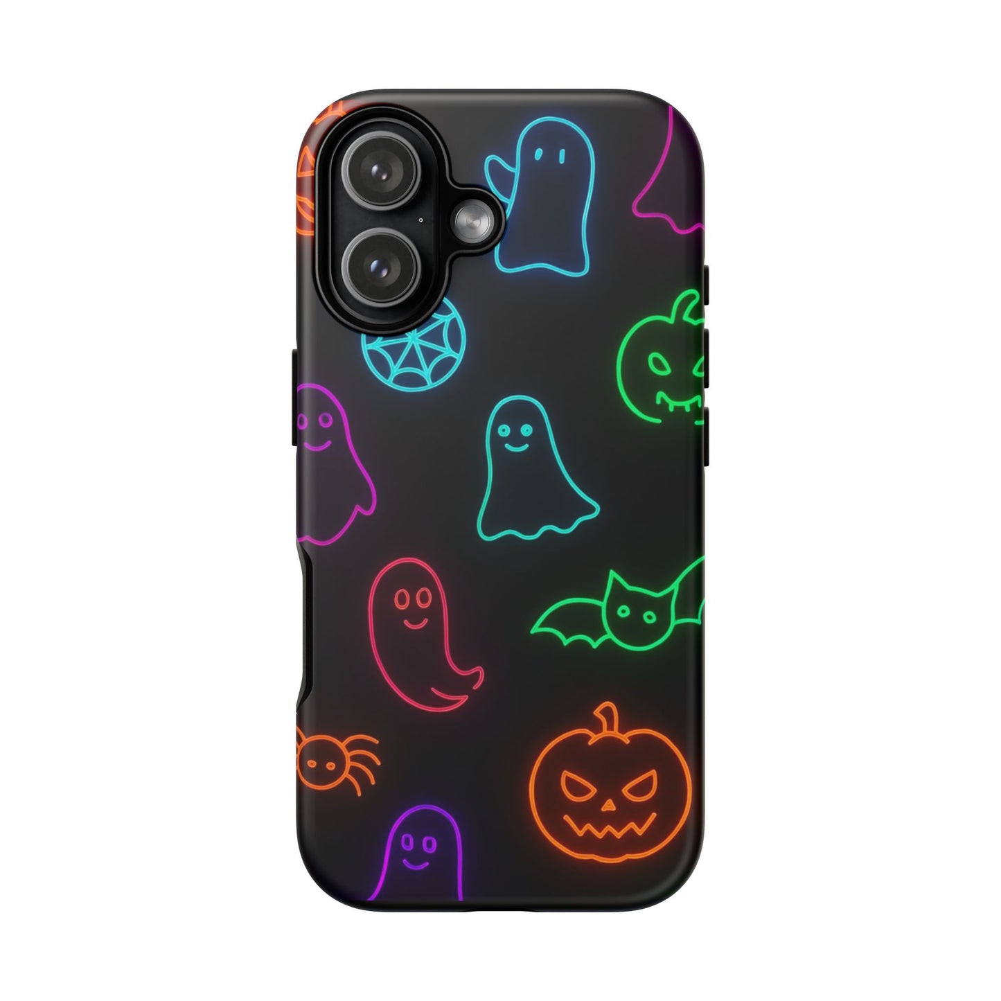 Neon Halloween Pattern | Cute Ghosts, Pumpkins & Bats Glow Design Phone Cases