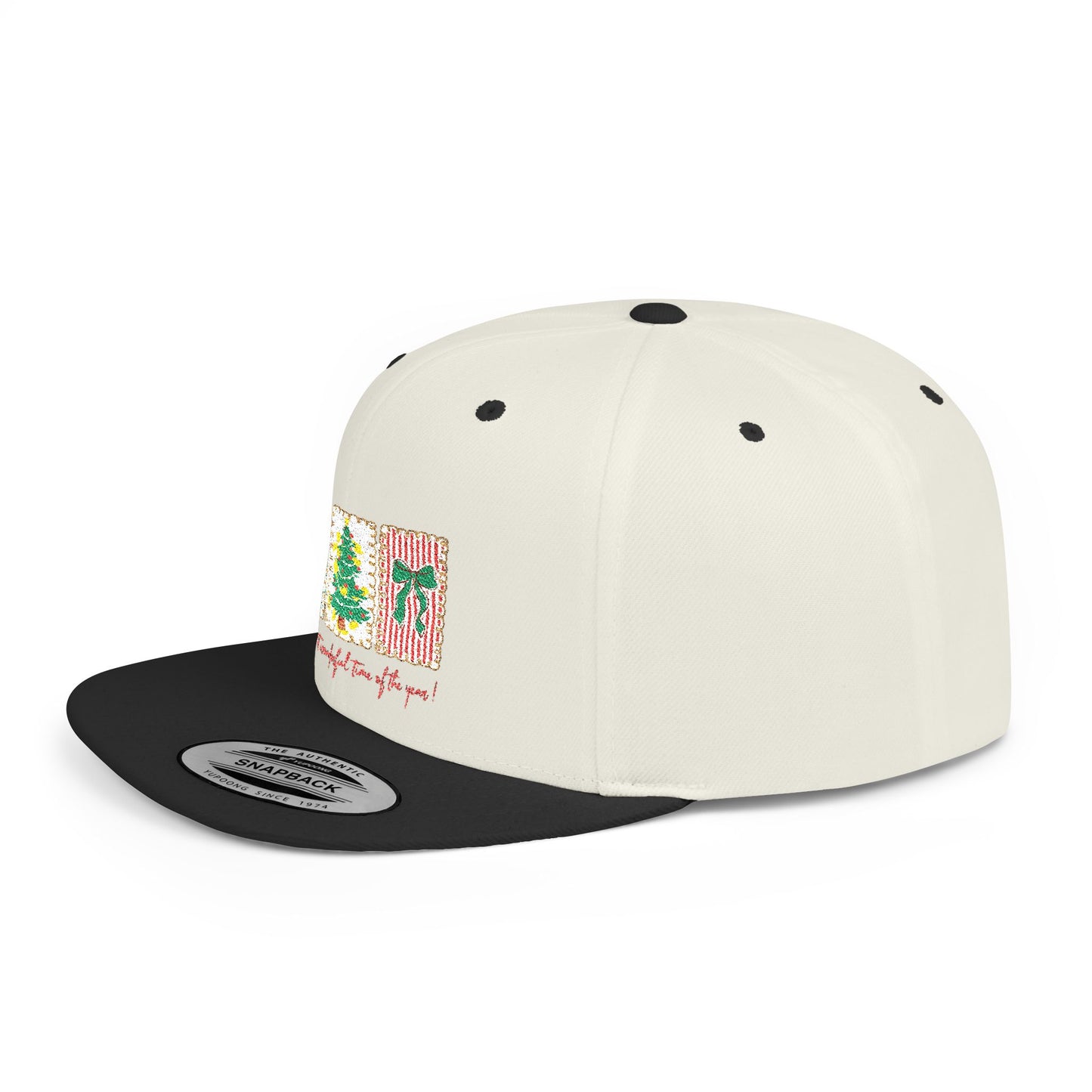 Festive Christmas Tree & Bow Design | It’s the Most Wonderful Time of the Year – Holiday Shirt, Mug, Tote & Home Decor Snapback Cap