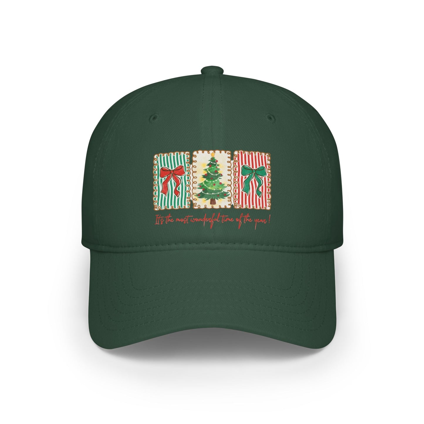 Festive Christmas Tree & Bow Design | It’s the Most Wonderful Time of the Year – Holiday Shirt, Mug, Tote & Home Decor Baseball Caps