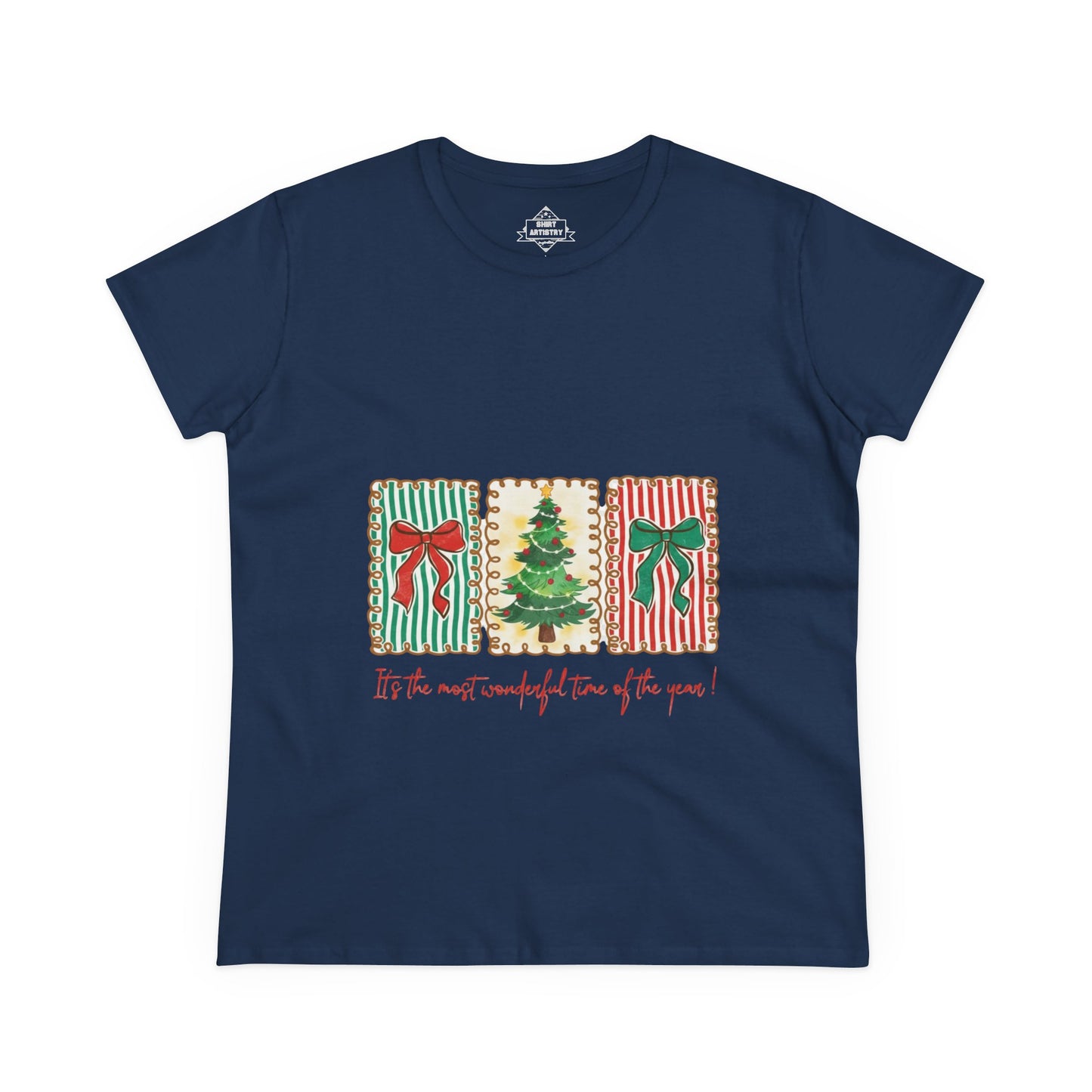 Festive Christmas Tree & Bow Design | It’s the Most Wonderful Time of the Year – Holiday Shirt, Mug, Tote & Home Decor