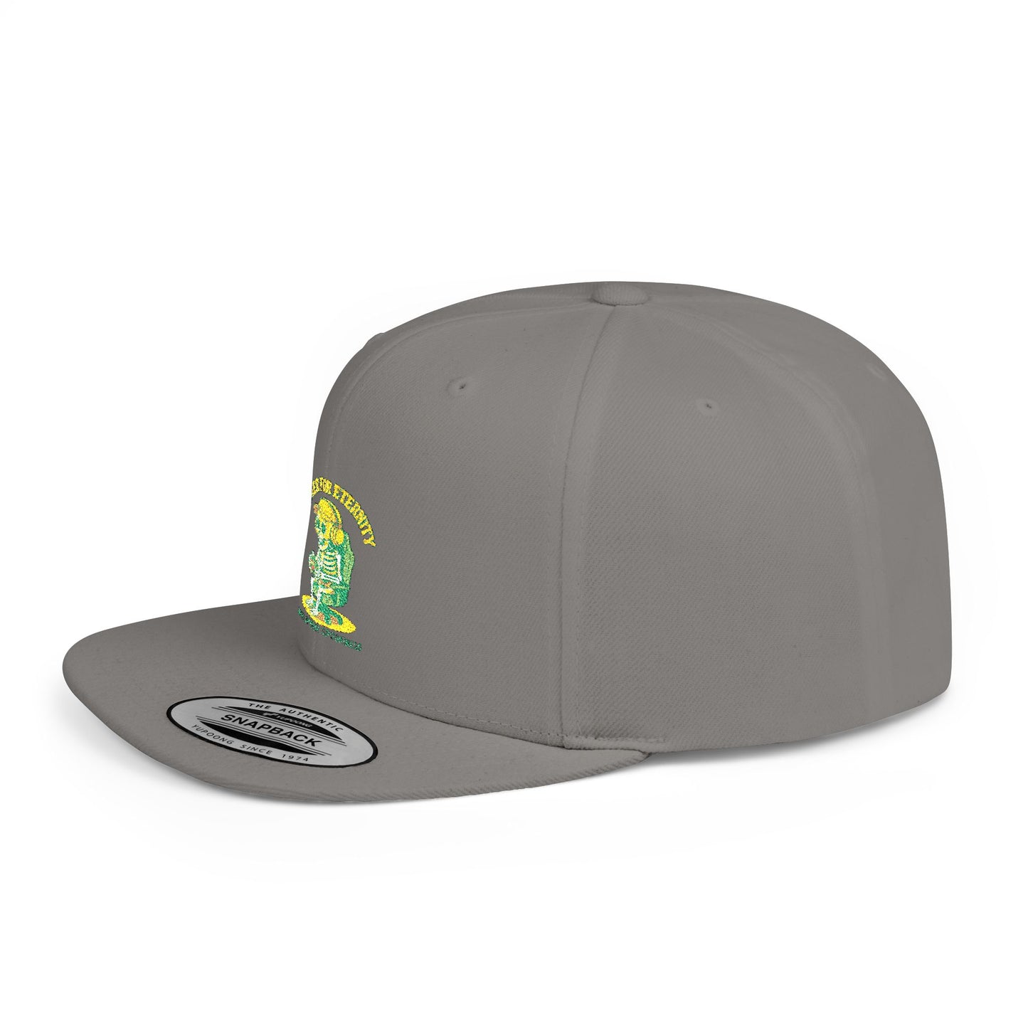 Trendy Flat Bill Snapback Hat, Casual Outdoor Cap, Custom Graphic Hat, Perfect for Summer Festivals, Streetwear Accessory, Snapback Cap