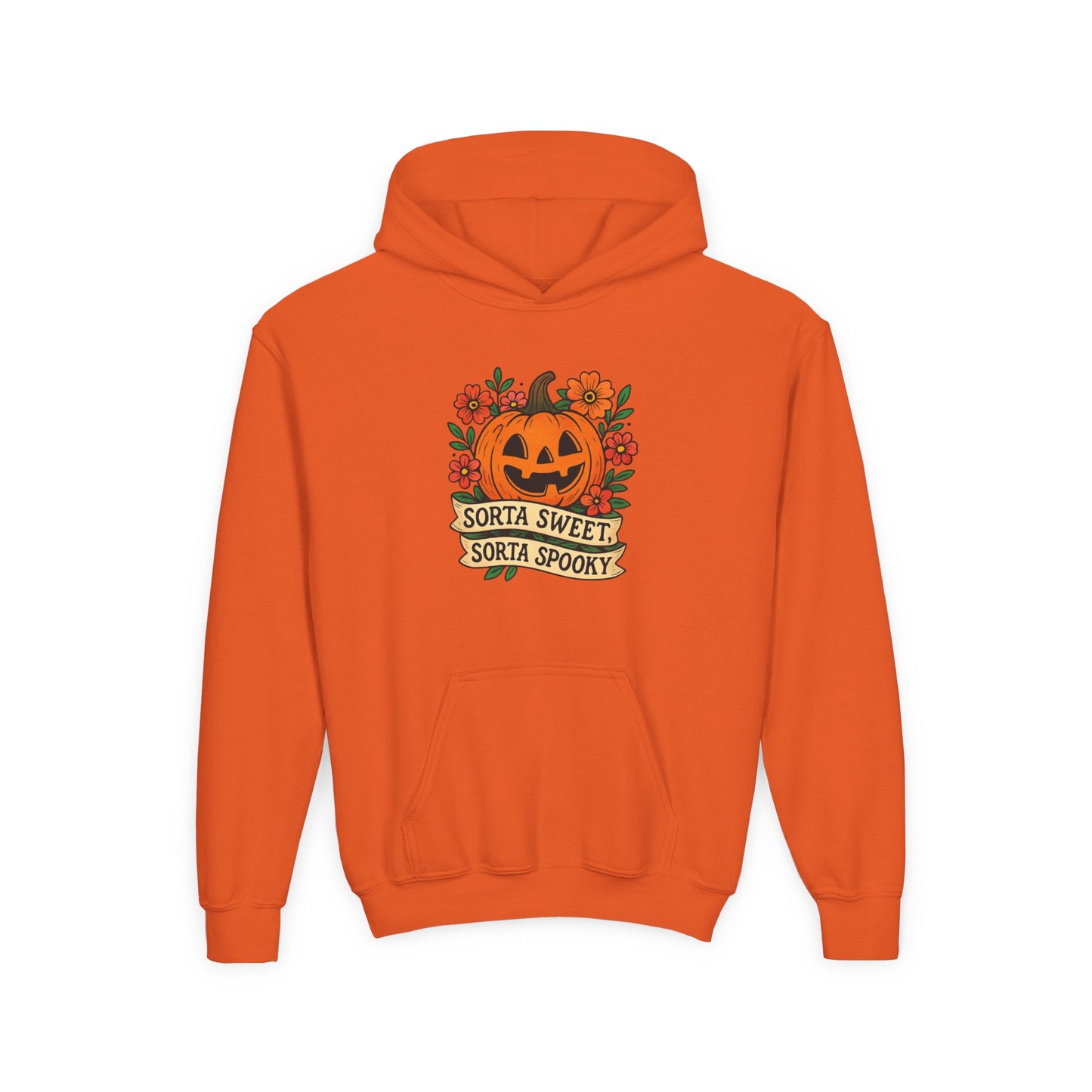 Cute Pumpkin Design – Sorta Sweet, Sorta Spooky Halloween Artwork Kids Hoodies