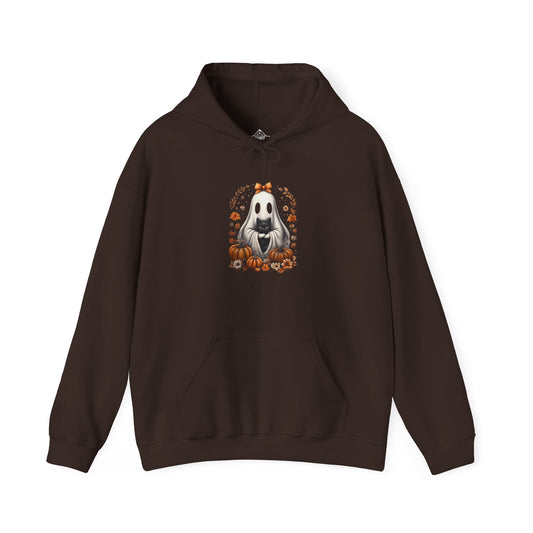 Cute Ghost and Black Cat Halloween T-Shirt | Cozy Fall Pumpkin Shirt | Spooky Season Aesthetic Apparel Gift for Halloween Lovers