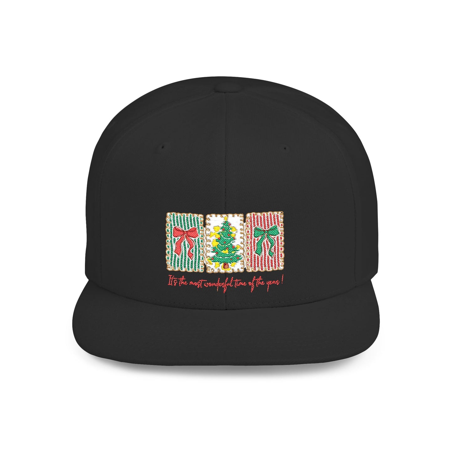 Festive Christmas Tree & Bow Design | It’s the Most Wonderful Time of the Year – Holiday Shirt, Mug, Tote & Home Decor Snapback Cap